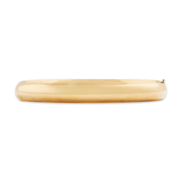 Vintage 14k Yellow Gold Glamorous Gleaming Classic Bangle Bracelet 7.5