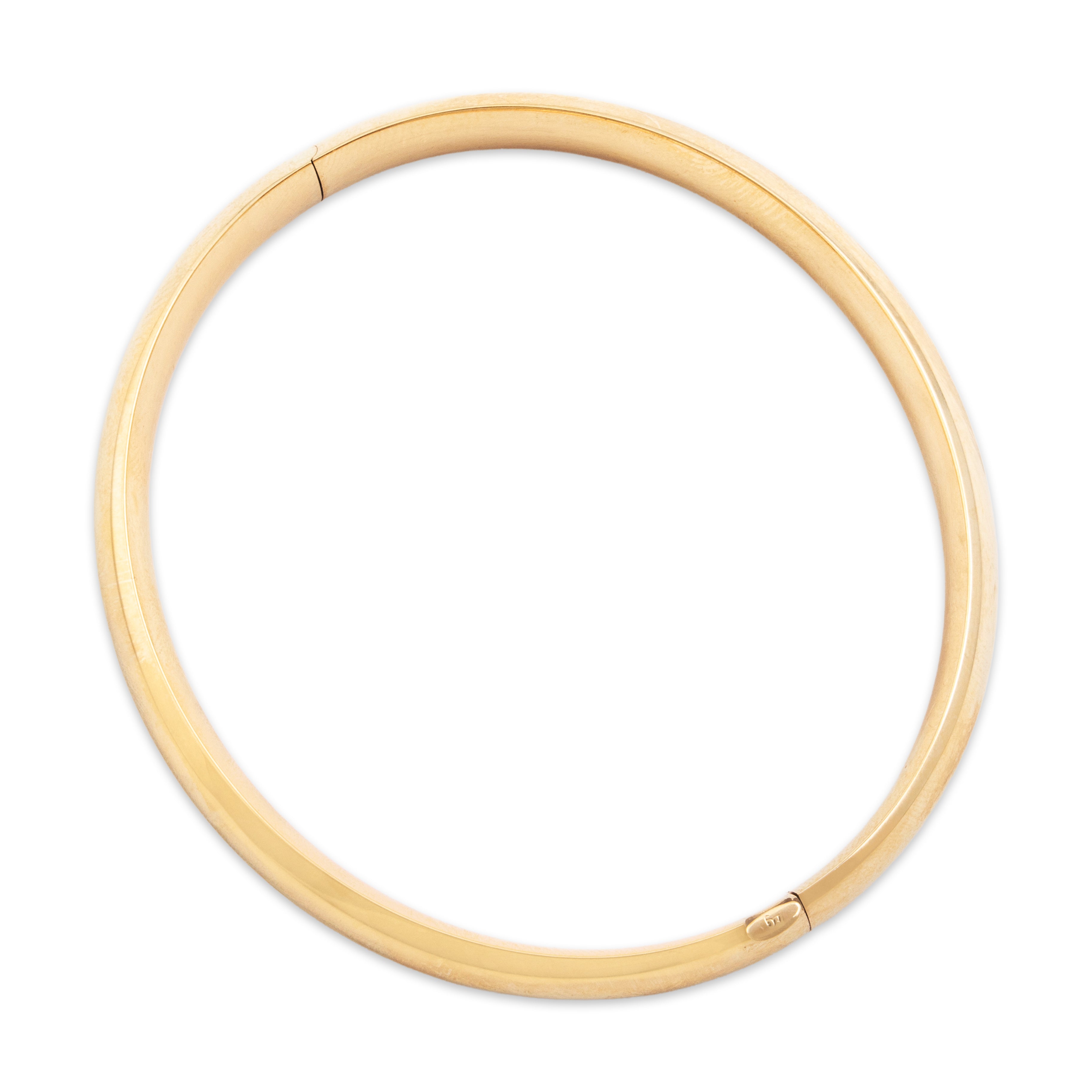 Vintage 14k Yellow Gold Glamorous Gleaming Classic Bangle Bracelet - detail view #3