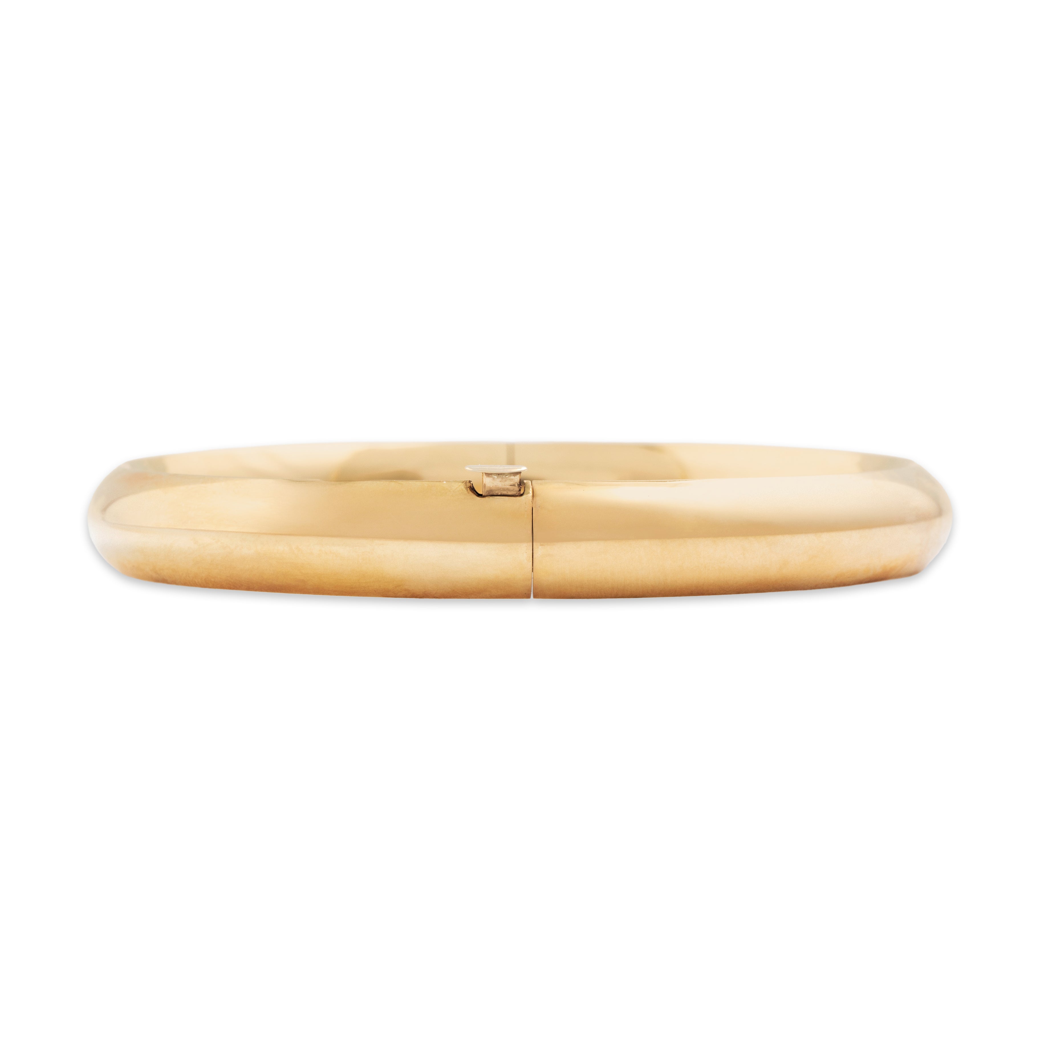 Vintage 14k Yellow Gold Glamorous Gleaming Classic Bangle Bracelet - detail view #4
