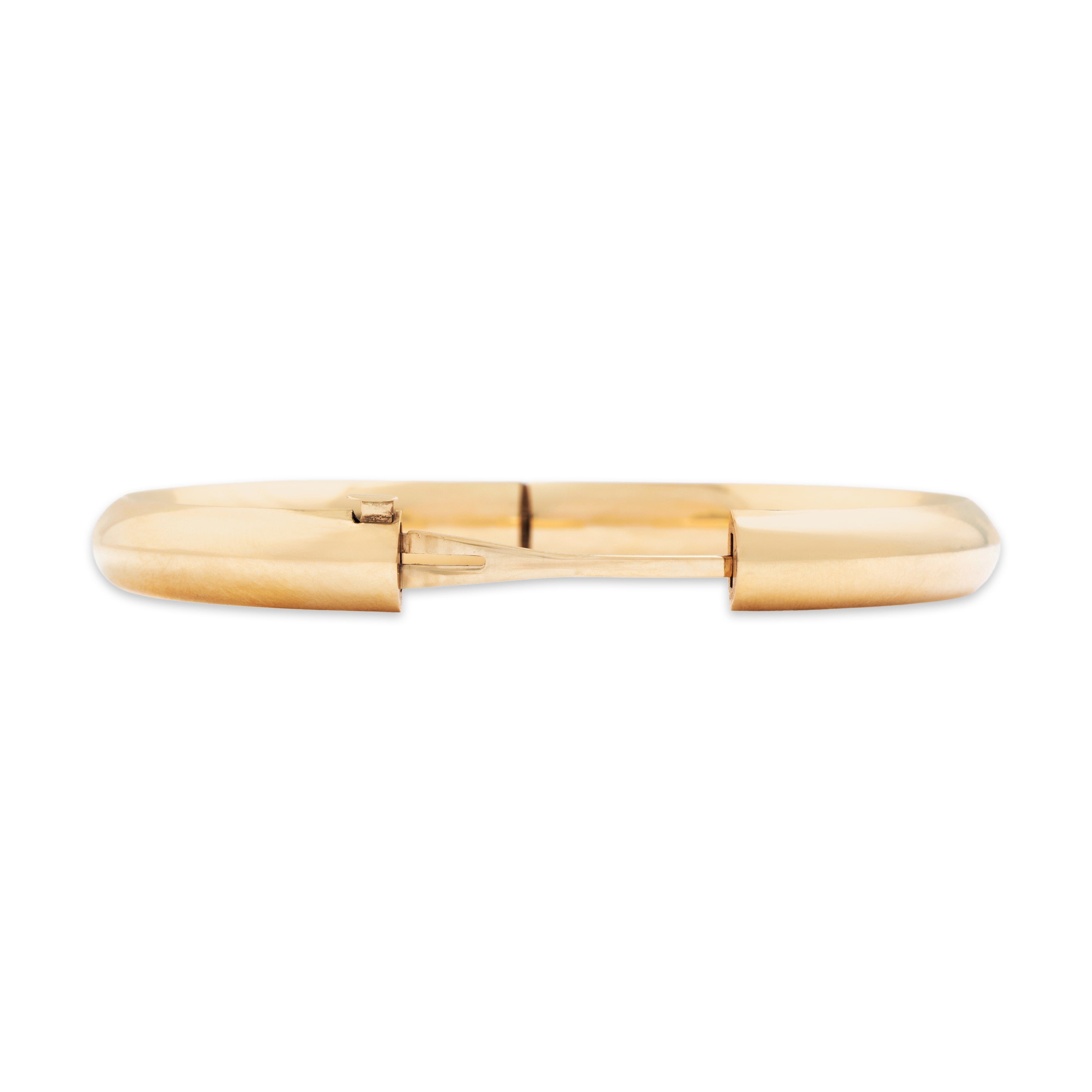 Vintage 14k Yellow Gold Glamorous Gleaming Classic Bangle Bracelet - detail view #2