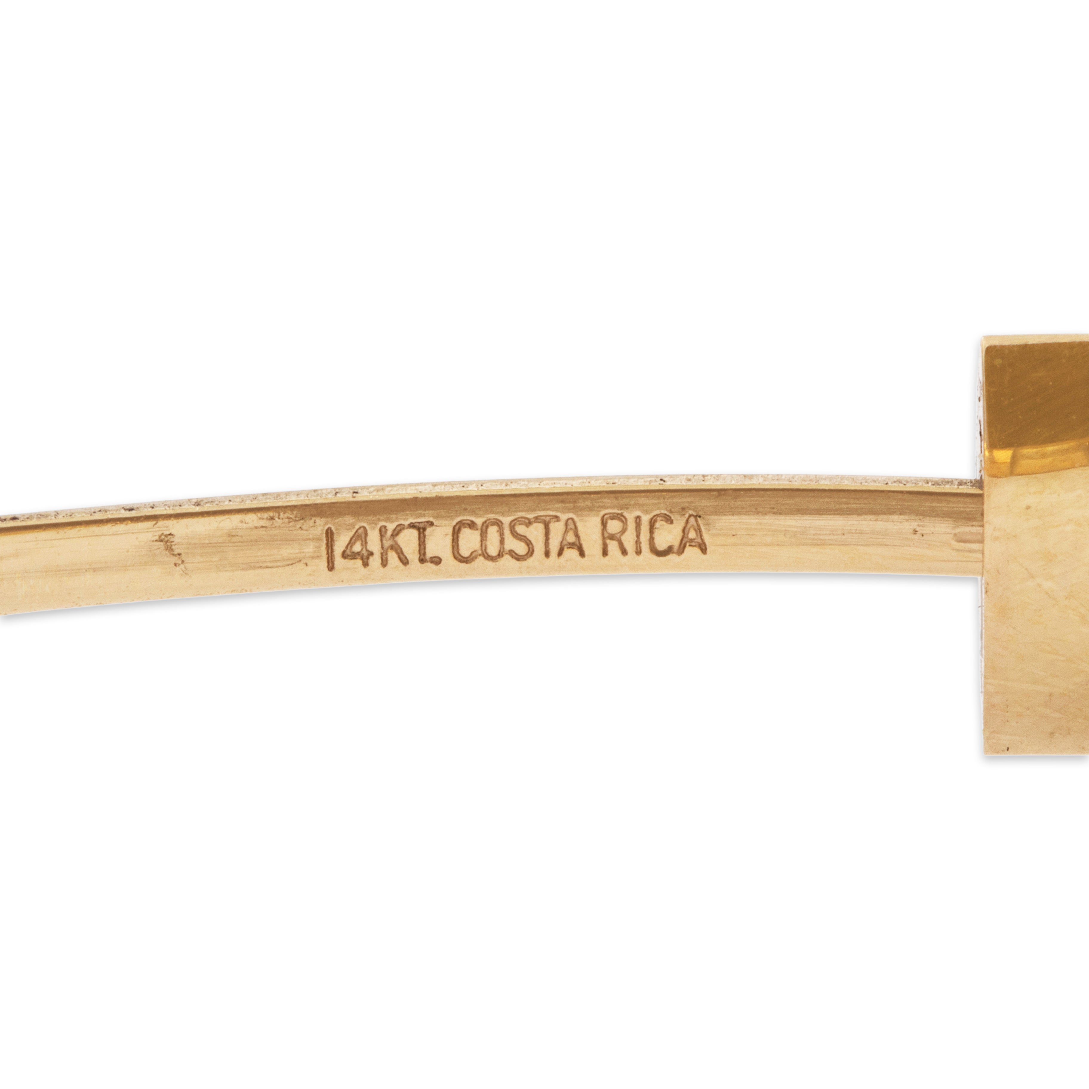Vintage 14k Yellow Gold Glamorous Vintage 14k Yellow Gold Glamorous Gleaming Classic Bangle Bracelet - Hallmark view