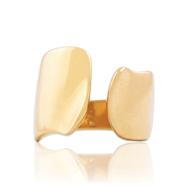 Vintage 14k Yellow Gold Heavy Fluid Sculptural Ring 5.50