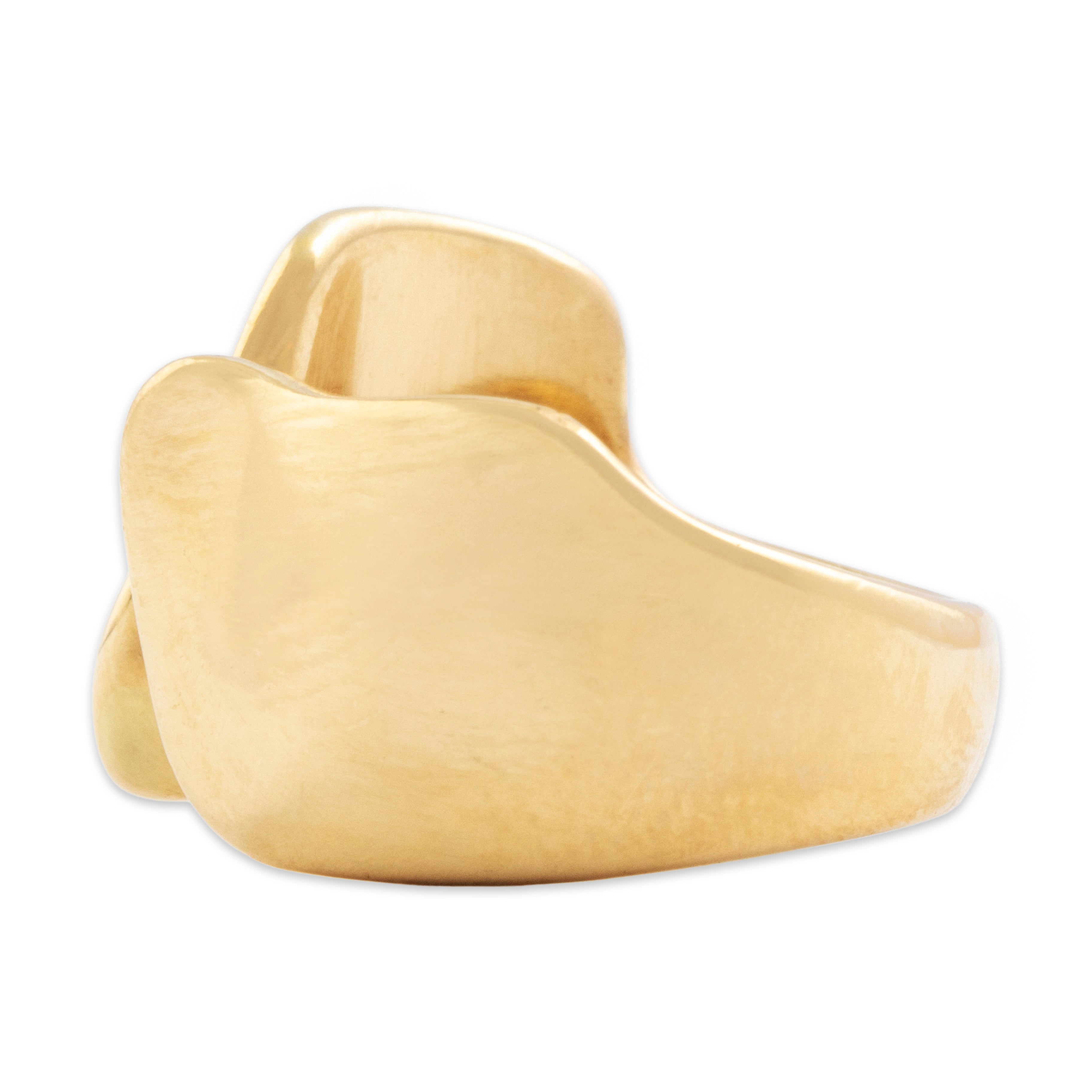 Vintage 14k Yellow Gold Bold Fluid Ring - Side view