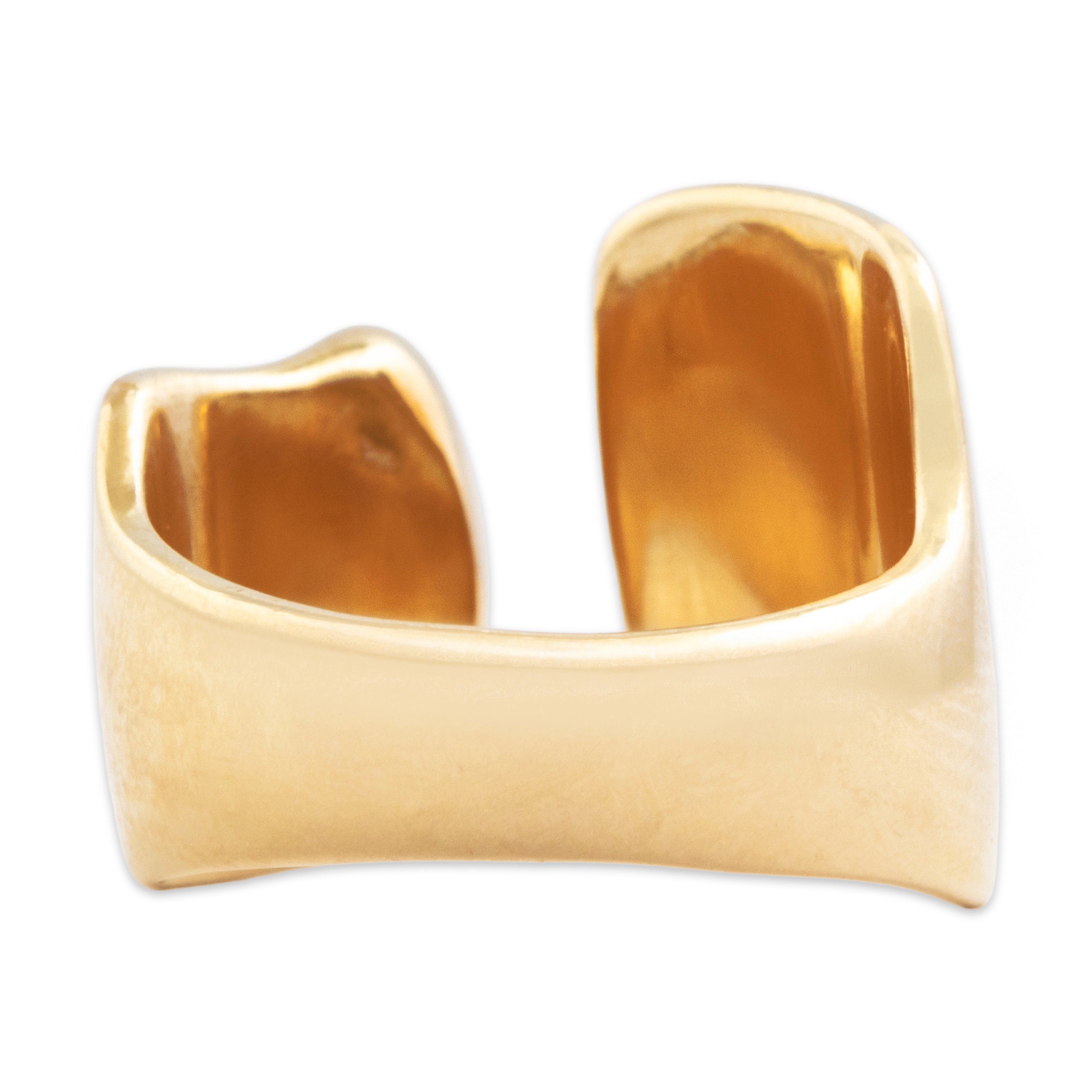 Vintage 14k Yellow Gold Bold Fluid Ring - Overall view
