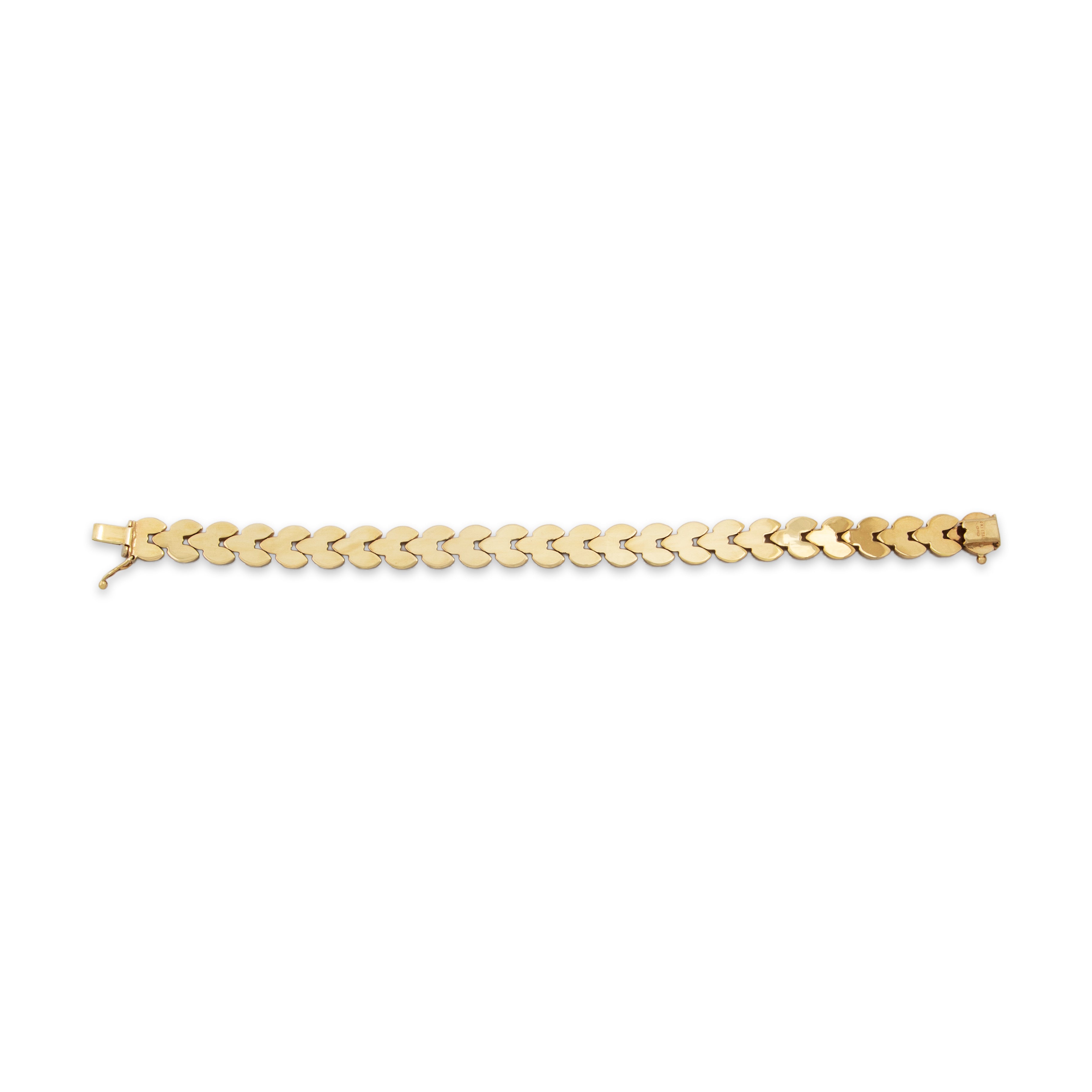 Vintage Italian 14k Yellow Gold Sophisticated Oval Link Bracelet - Back view