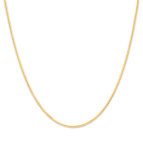 Vintage Italian 14k Yellow Gold Sleek 1.2mm Snake Chain 18"