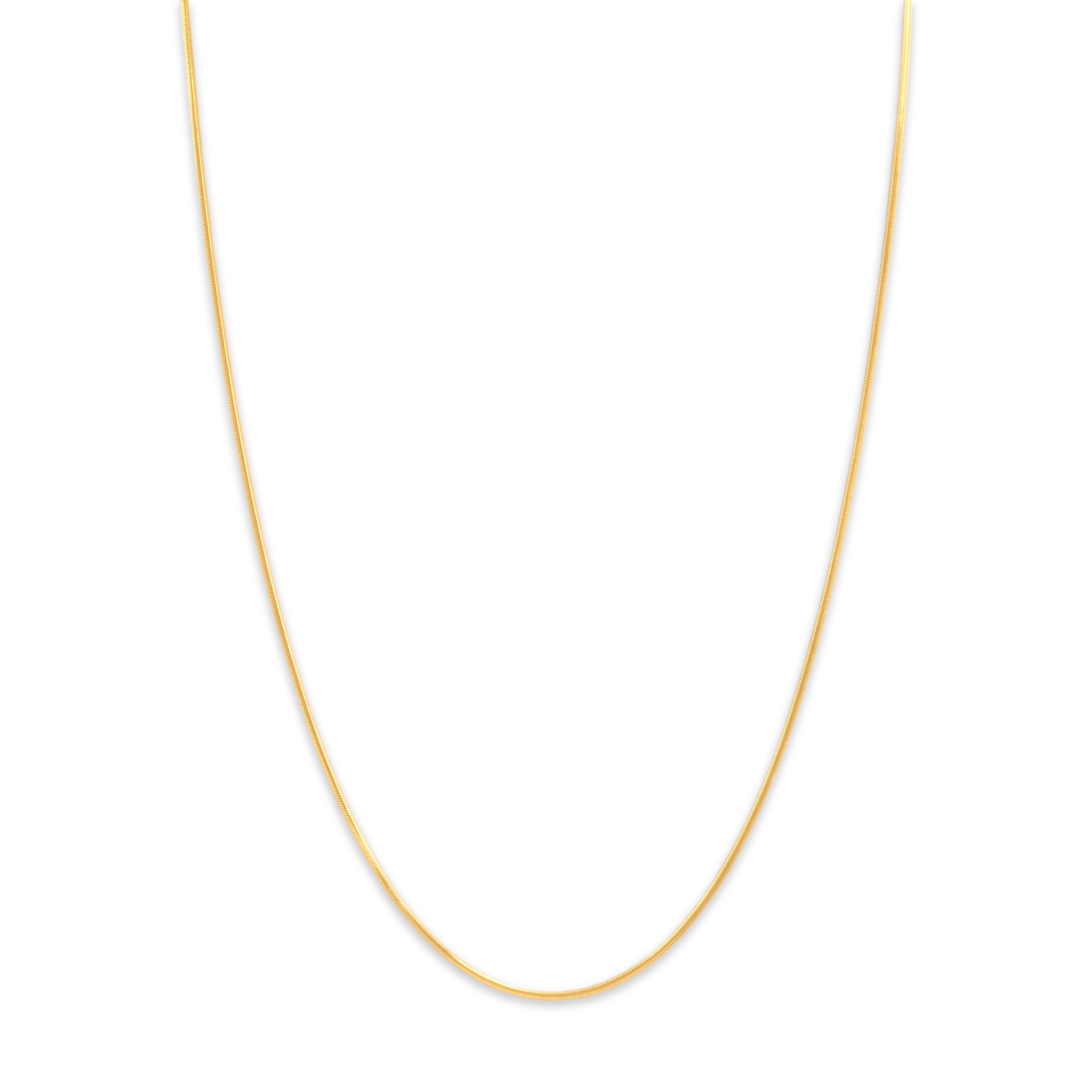 Vintage Italian 14k Yellow Gold Sleek Snake Chain Necklace - detail view #1