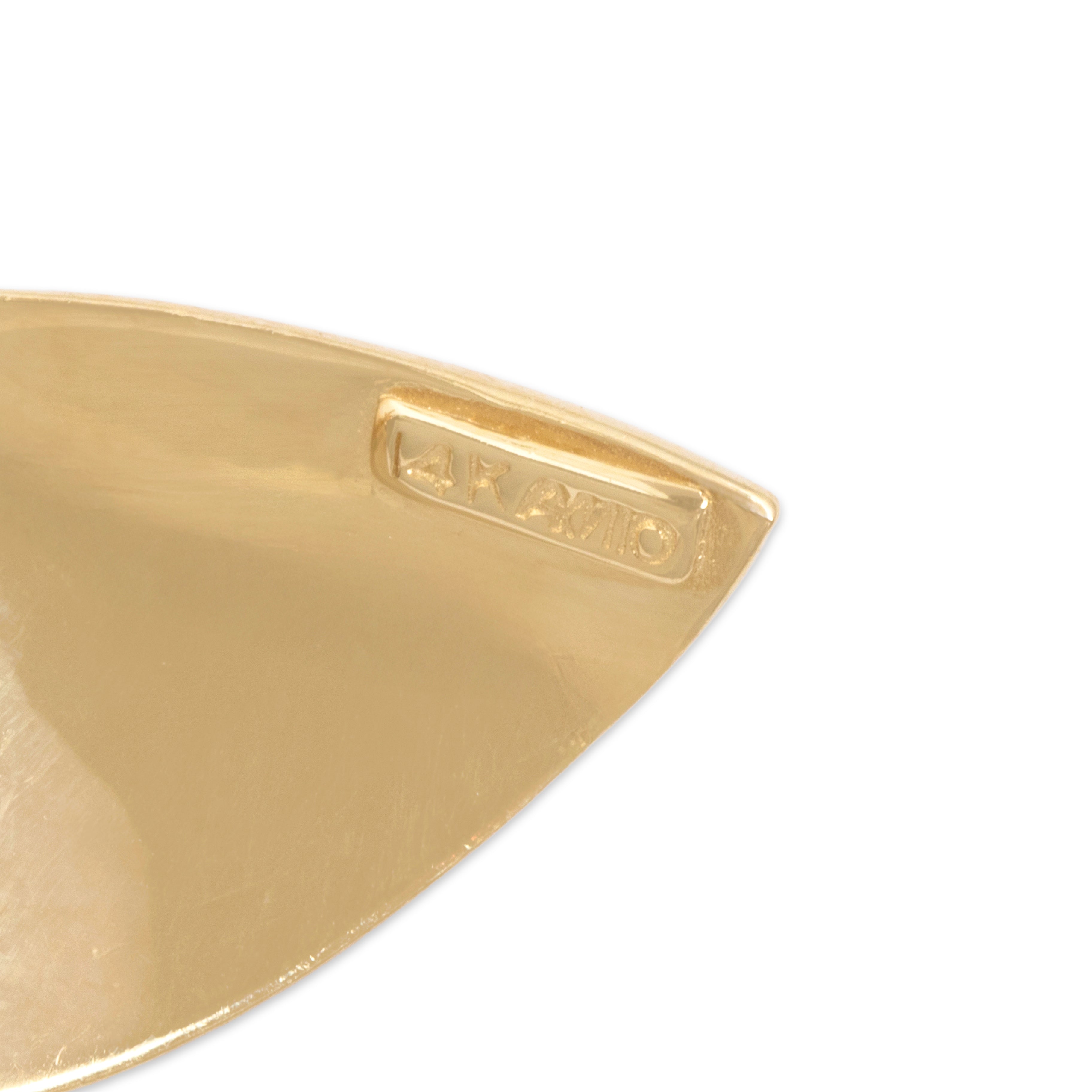 Vintage 14k Yellow Gold Abstract Freeform Twist Earrings - Hallmark view