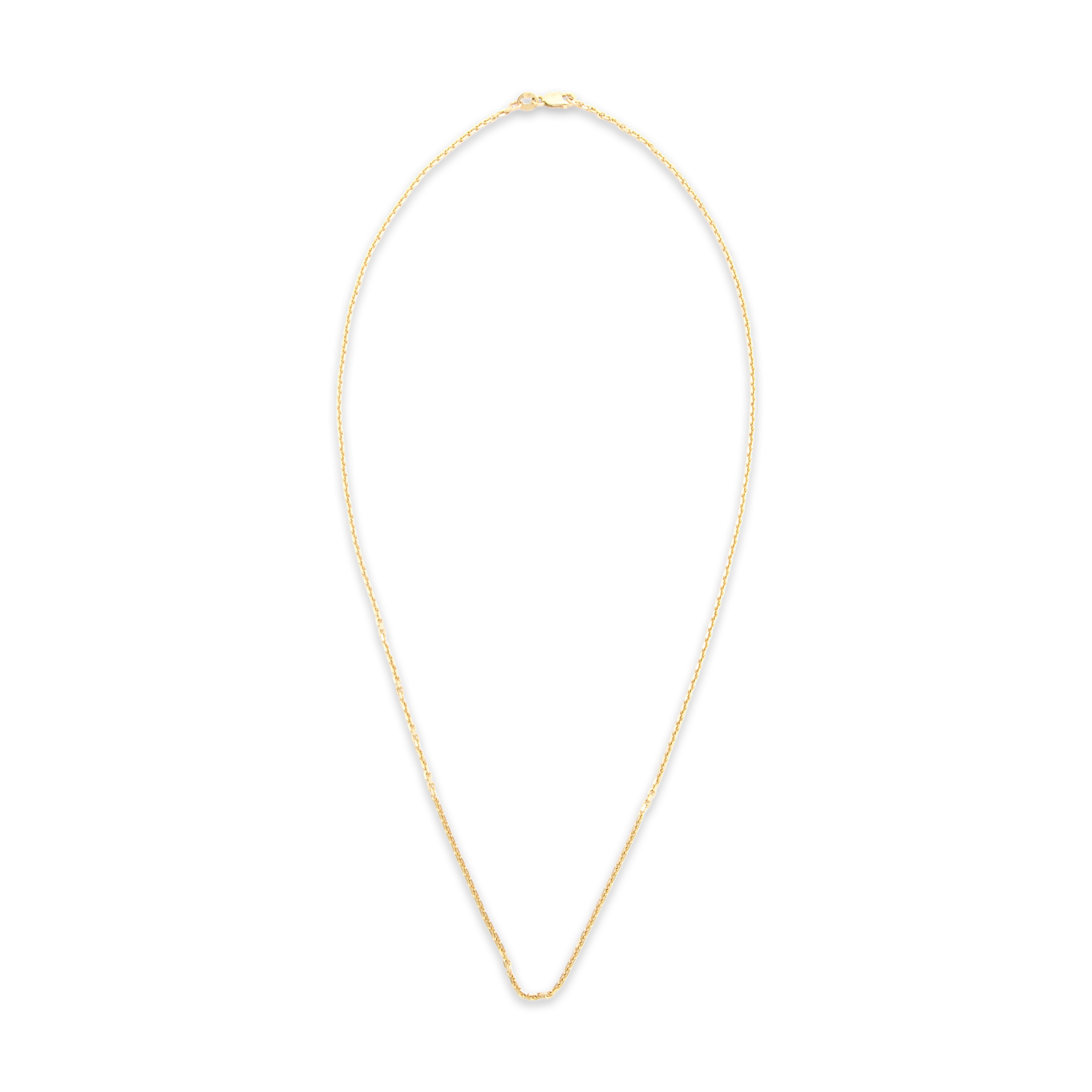 Vintage Italian 14k Yellow Gold Anchor Link Necklace - Overall view