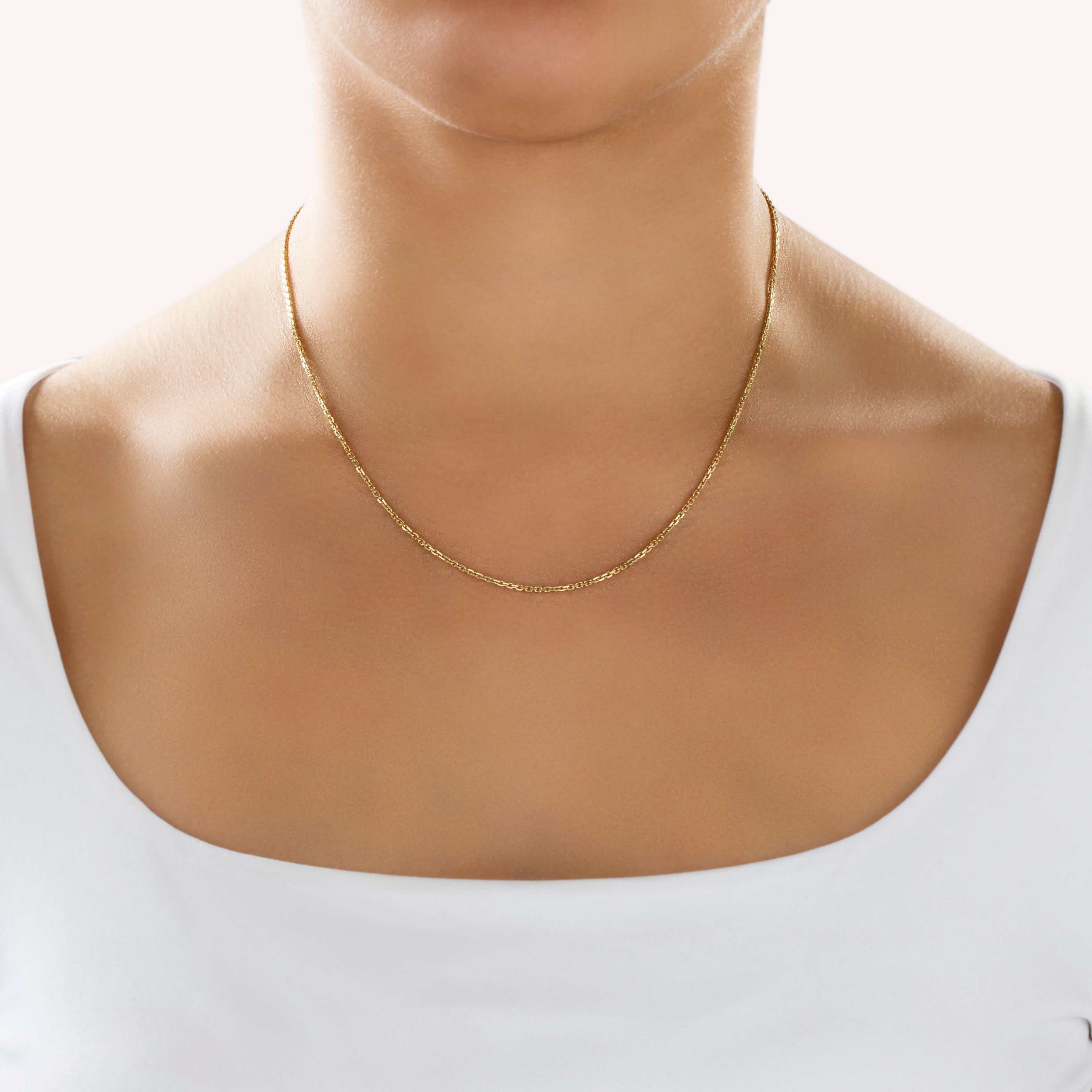 Vintage Italian 14k Yellow Gold Anchor Link Necklace 18