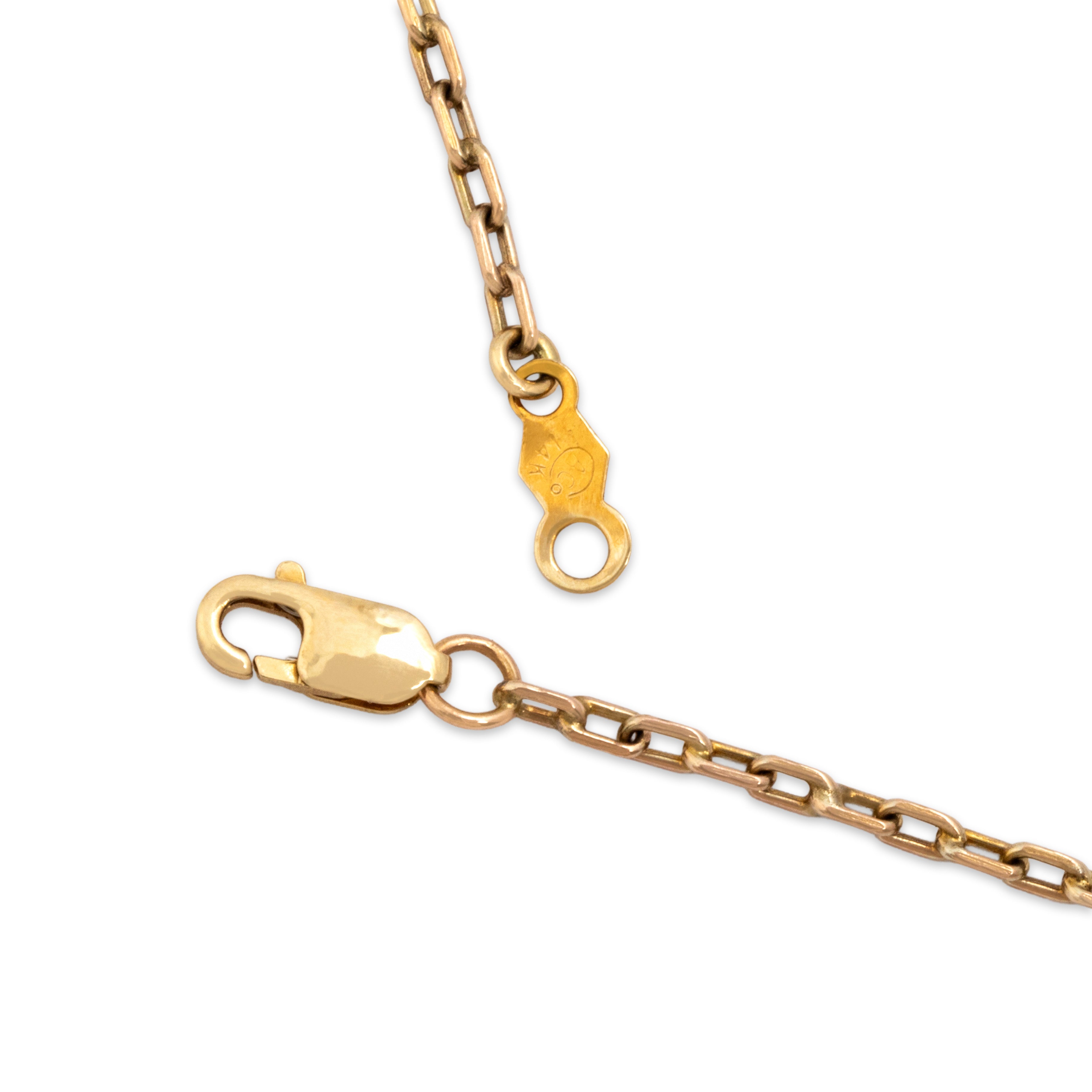 Antique Art Nouveau 14k Yellow Gold & 10k Yellow Gold Pearl Enamel Grape Vine Necklace - clasp view