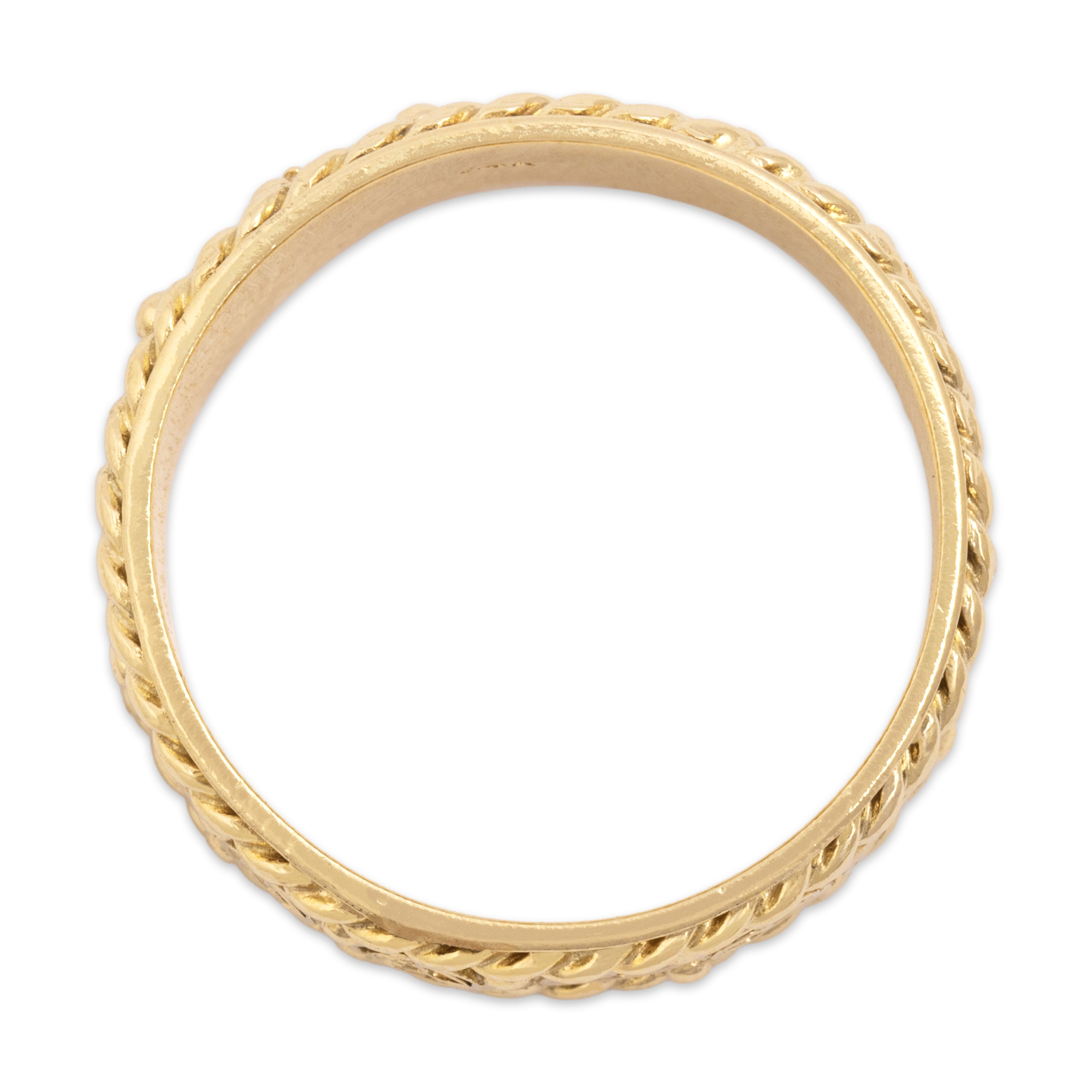 Vintage 14k Yellow Gold Scrolling Cabled Eternity Band Ring 10.50