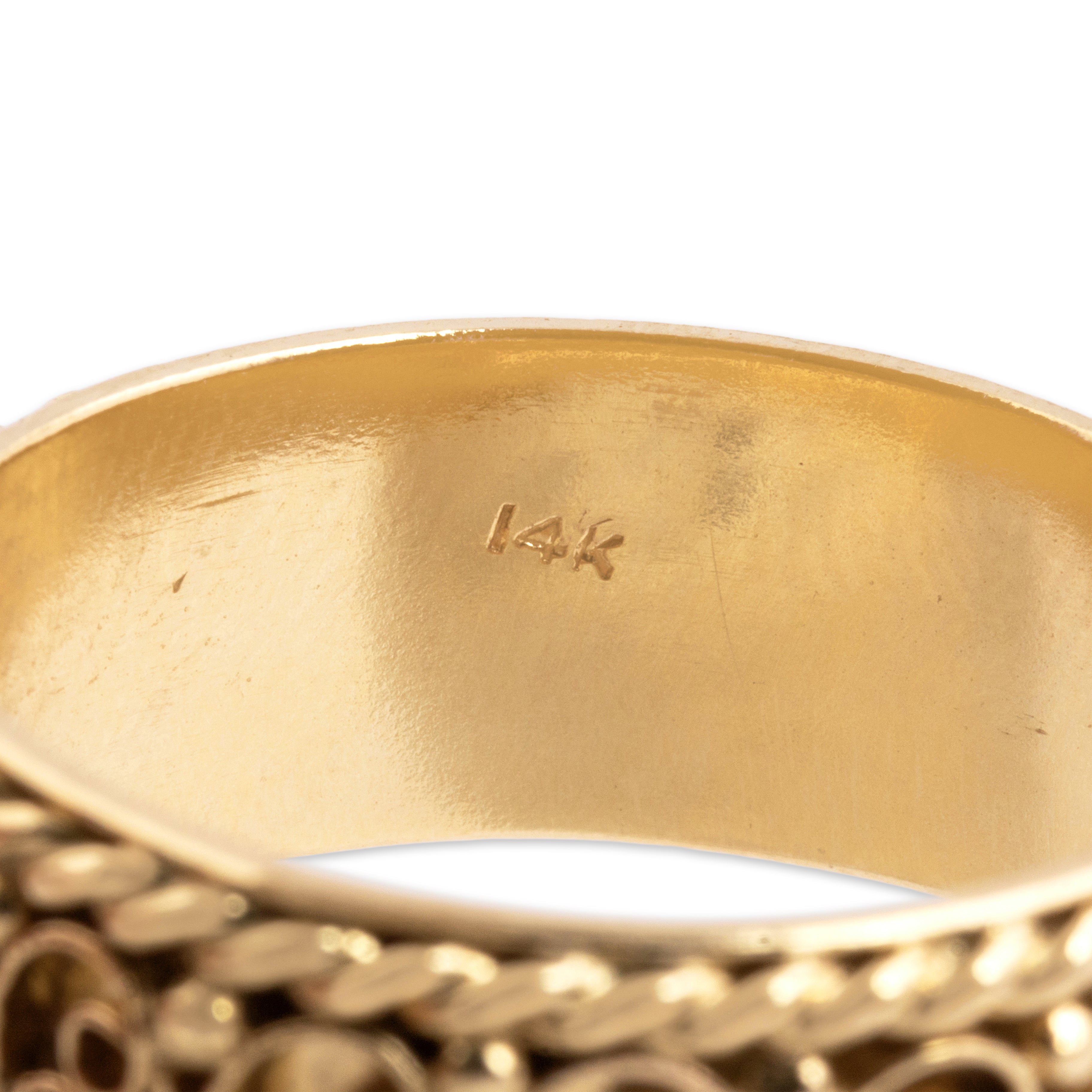 Vintage 14k Yellow Gold Scrolling Cabled Eternity Band Ring 10.50