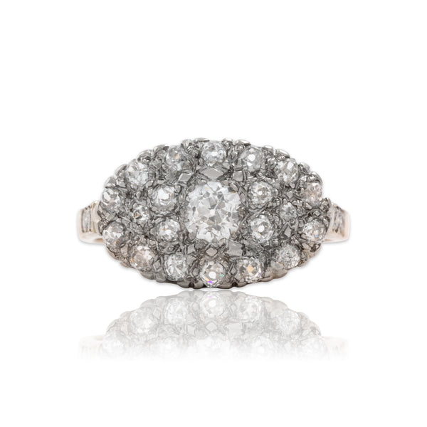 Vintage Substantial 14k Yellow & White Gold 1.34cttw Diamond Dazzling Ring 11.25