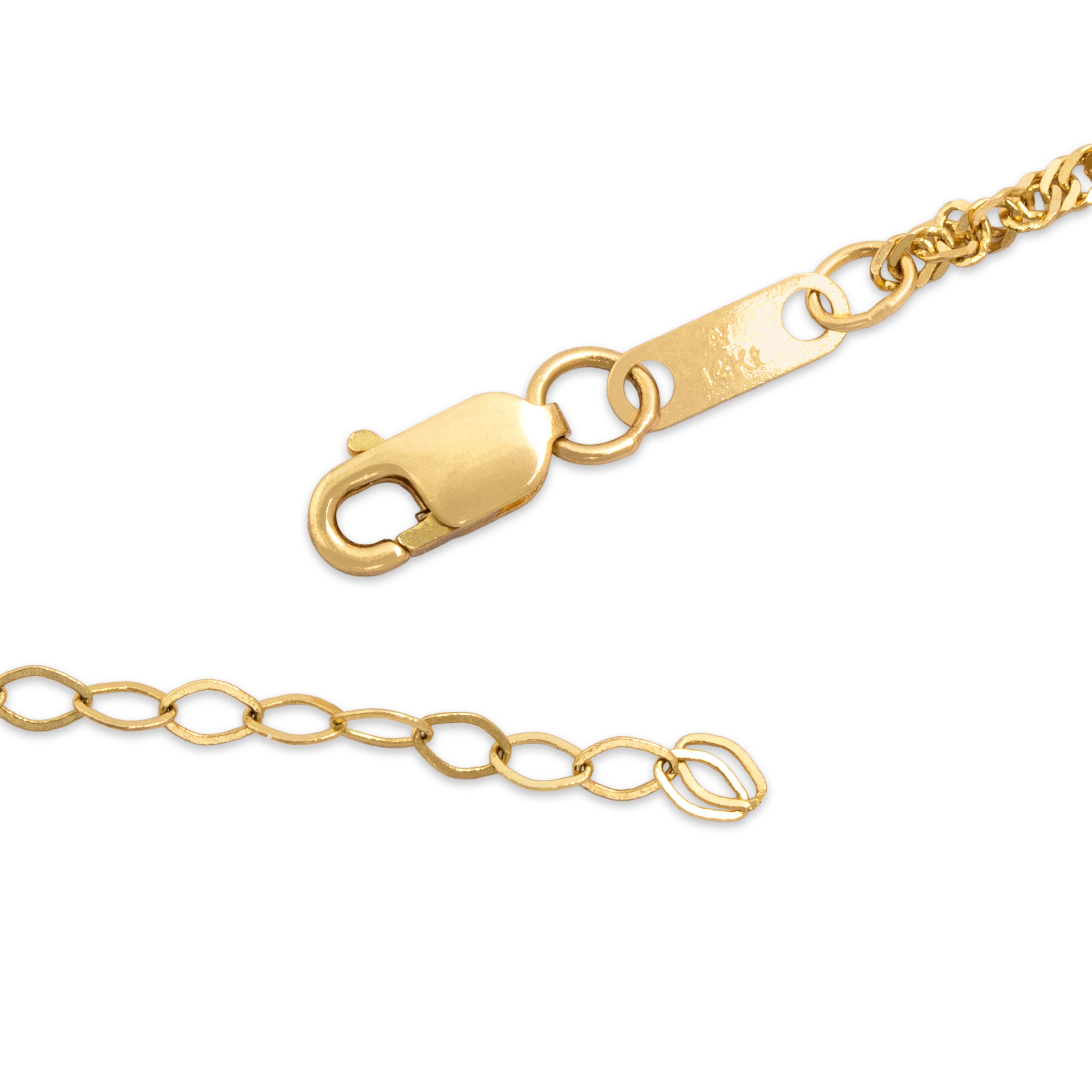 Vintage 14k Yellow & White Gold 4.43cttw Peridot Diamond Splendid Glittering Pear Drop Necklace - clasp view