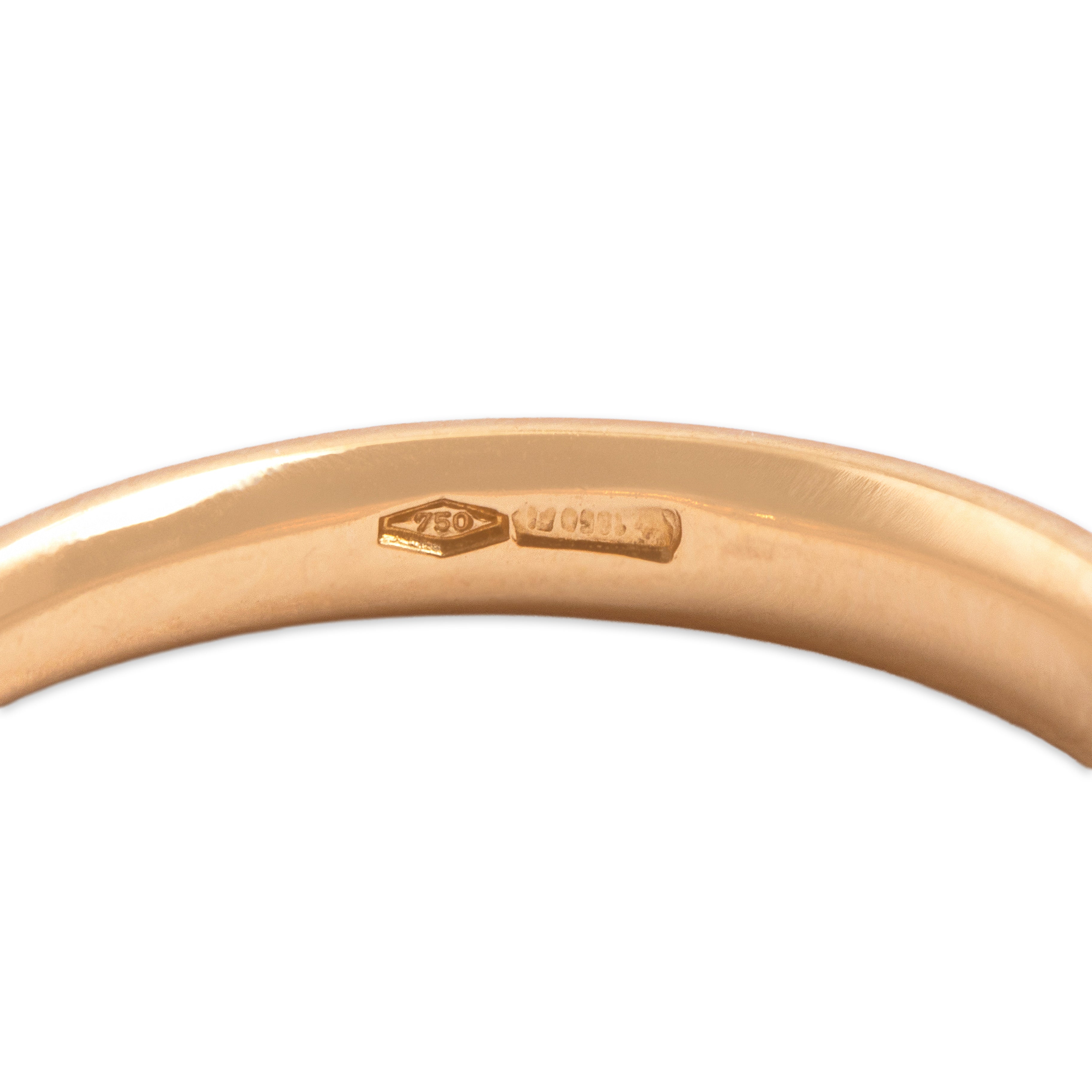 Vintage Italian 18k Rose Gold Diamond Sky Blue Quartz Whimsical Moving Bobble Ring - Hallmark view
