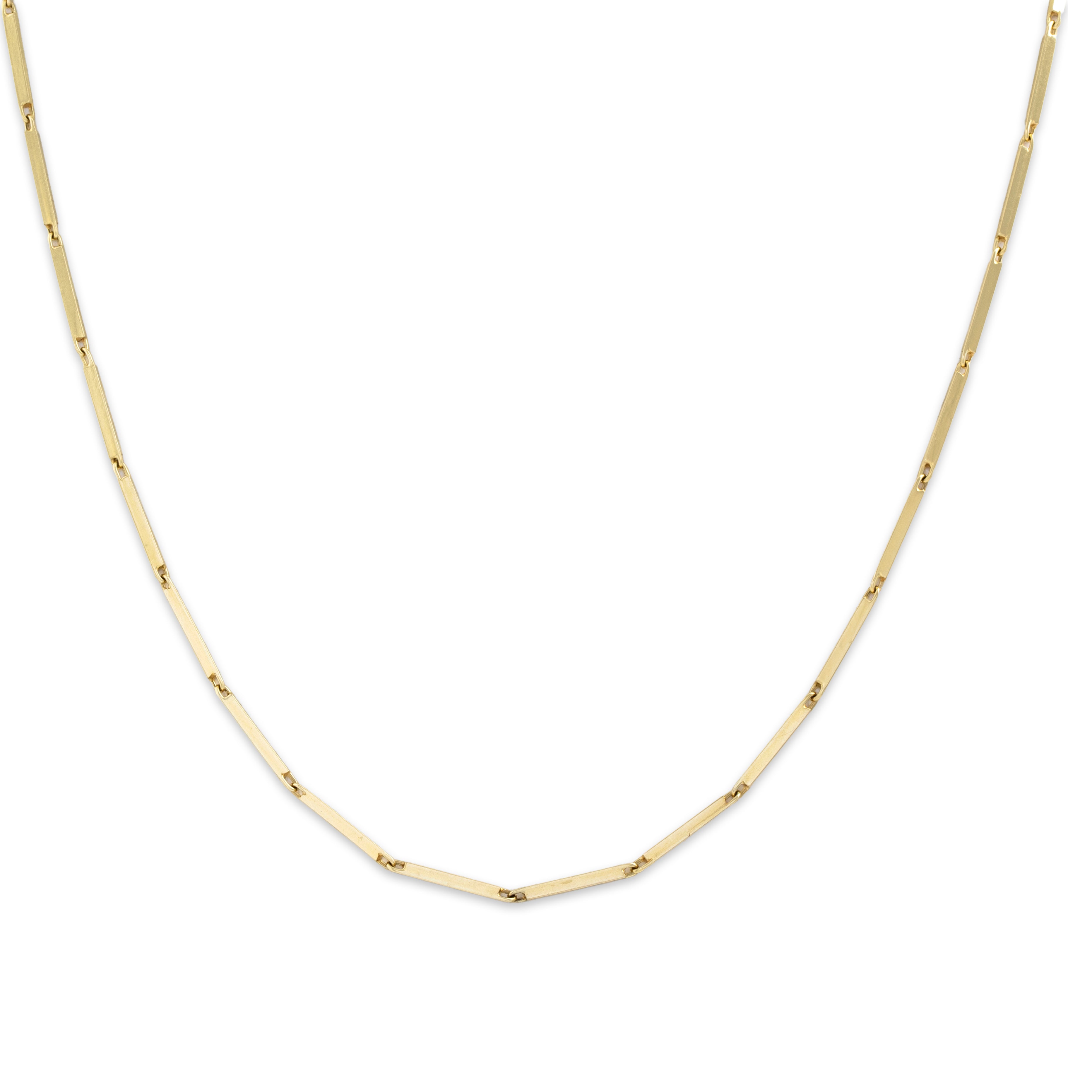 Vintage 14k Yellow Gold Smooth Bar Link Chain Necklace - detail view #1
