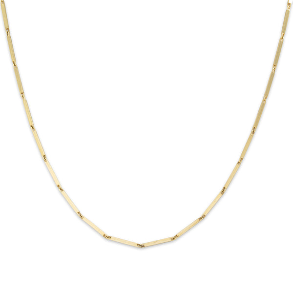 Vintage 14k Yellow Gold Smooth Bar Link Chain 15.25