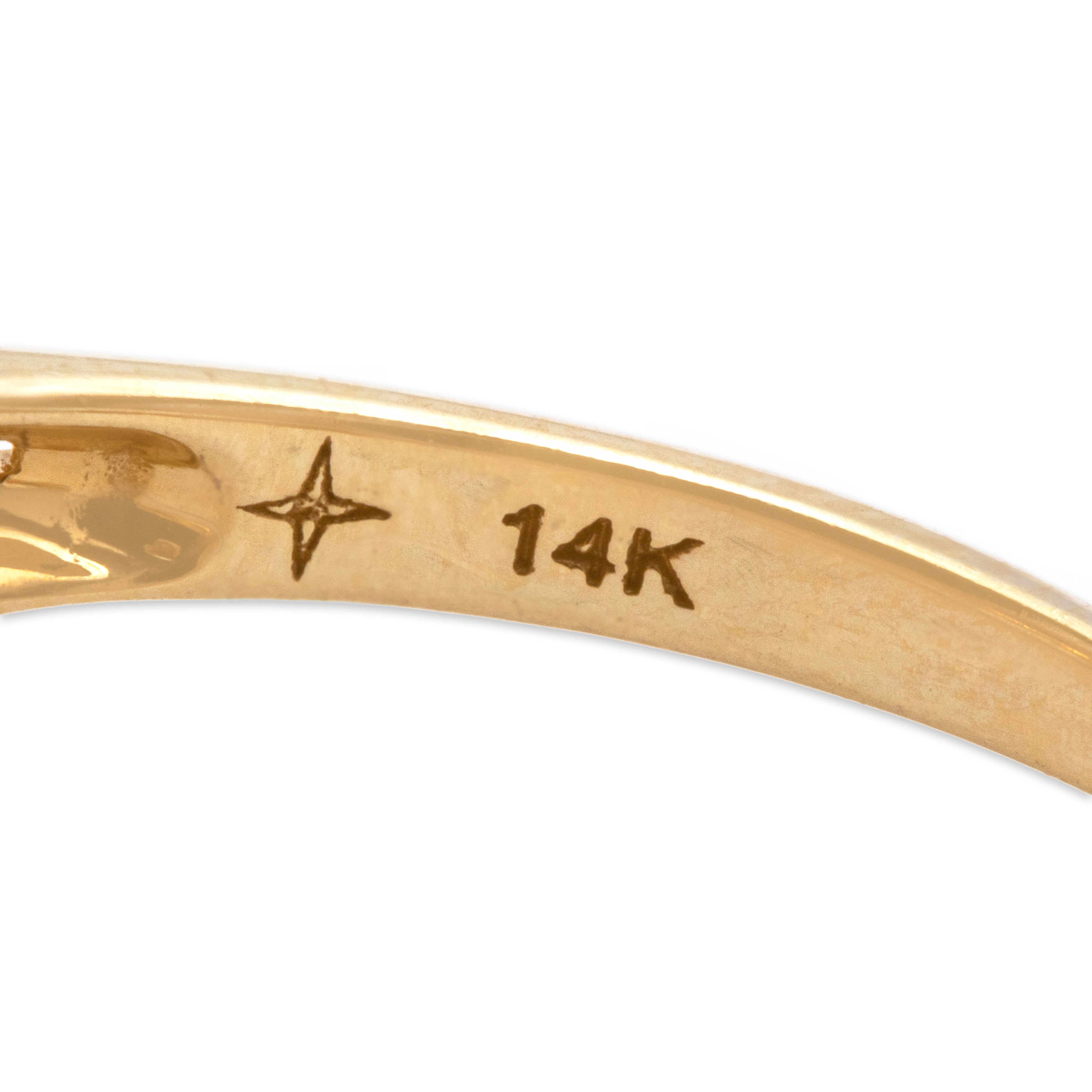 Vintage 14k Yellow Gold 1.24cttw Pink Tourmaline Pink Sapphire Perfectly Pink Multi-Cut Trio Halo Ring - Hallmark view