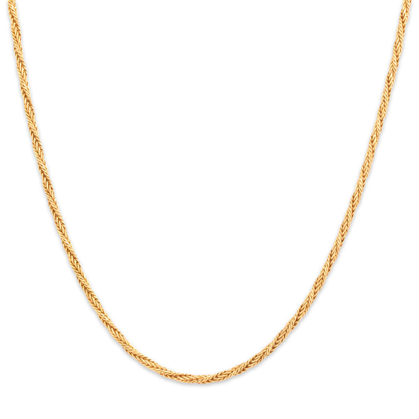 Vintage 14k Yellow Gold Sleek Dimensional Rope Chain 20