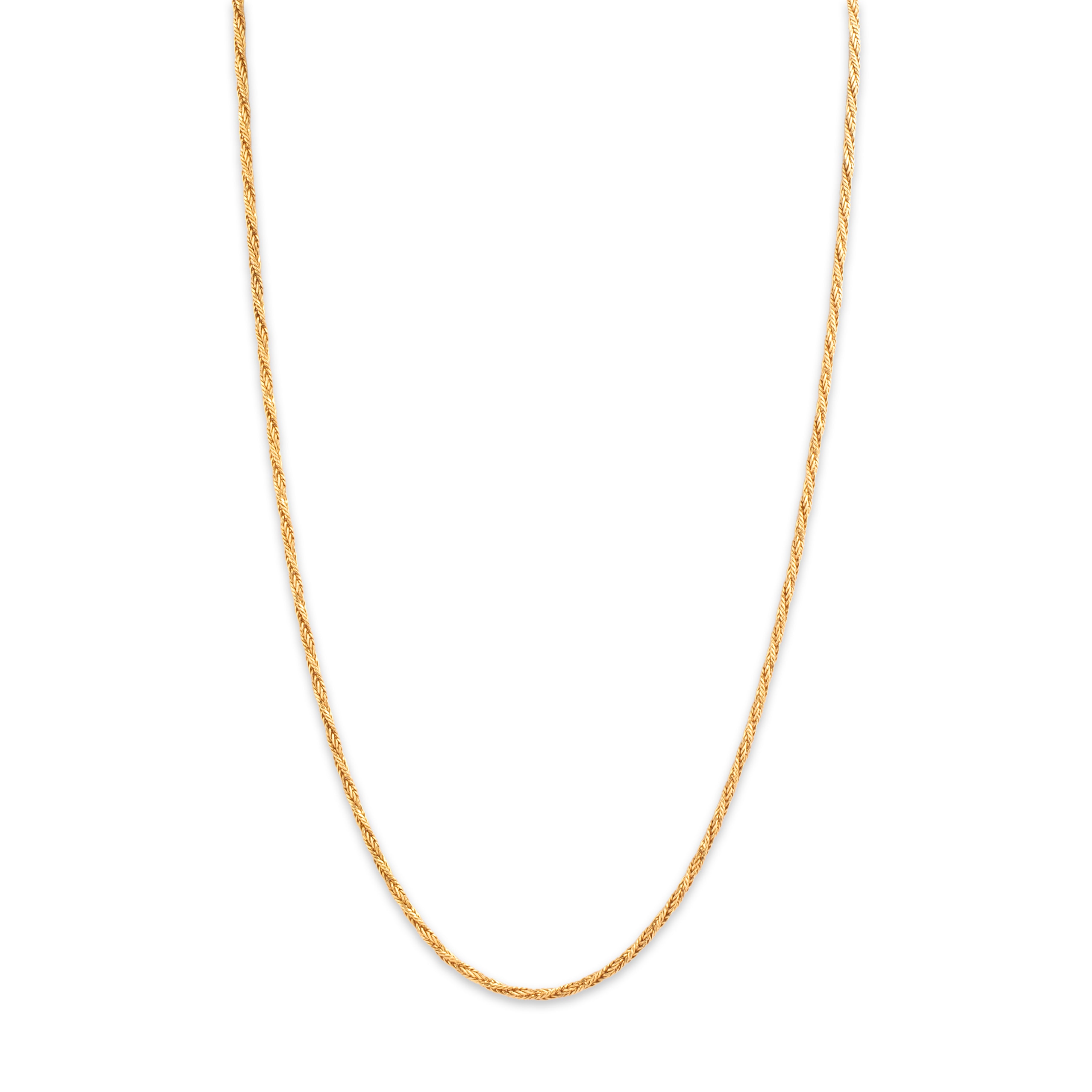 Vintage 14k Yellow Gold Sleek Rope Chain Link Necklace - detail view #1