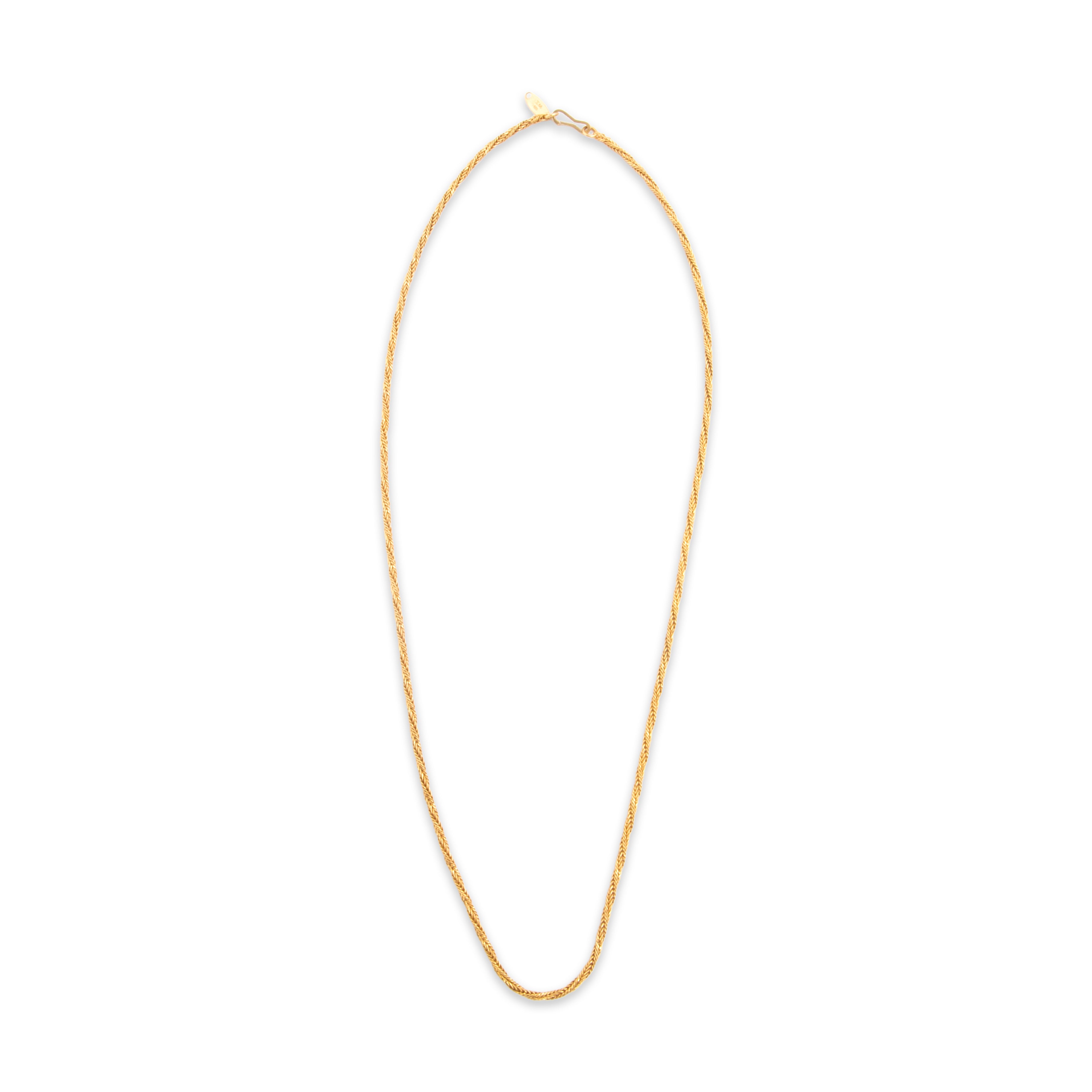 Vintage 14k Yellow Gold Sleek Rope Chain Link Necklace - Overall view