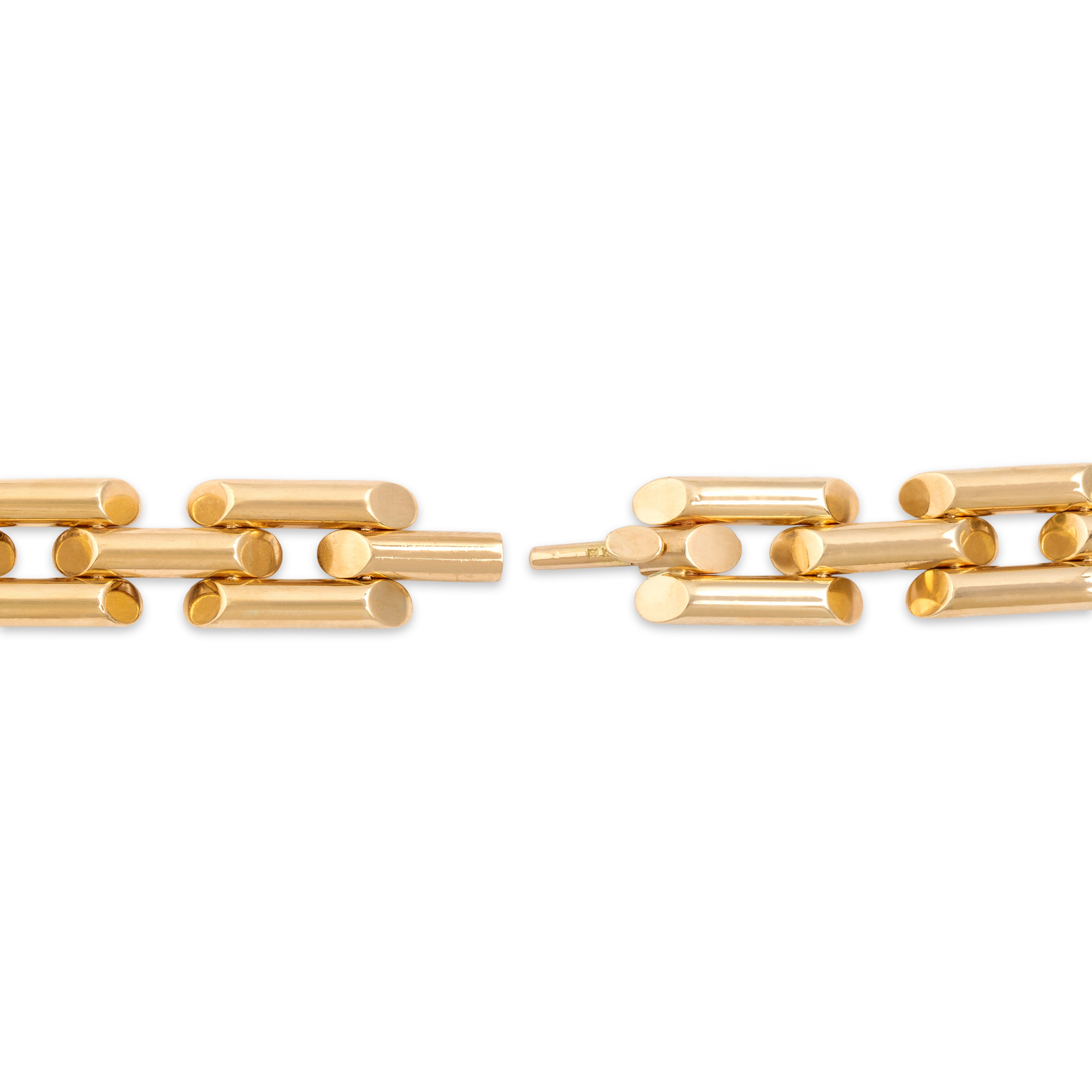 Vintage 14k Yellow Gold Sculptural Tubular Link Bracelet - detail view #1