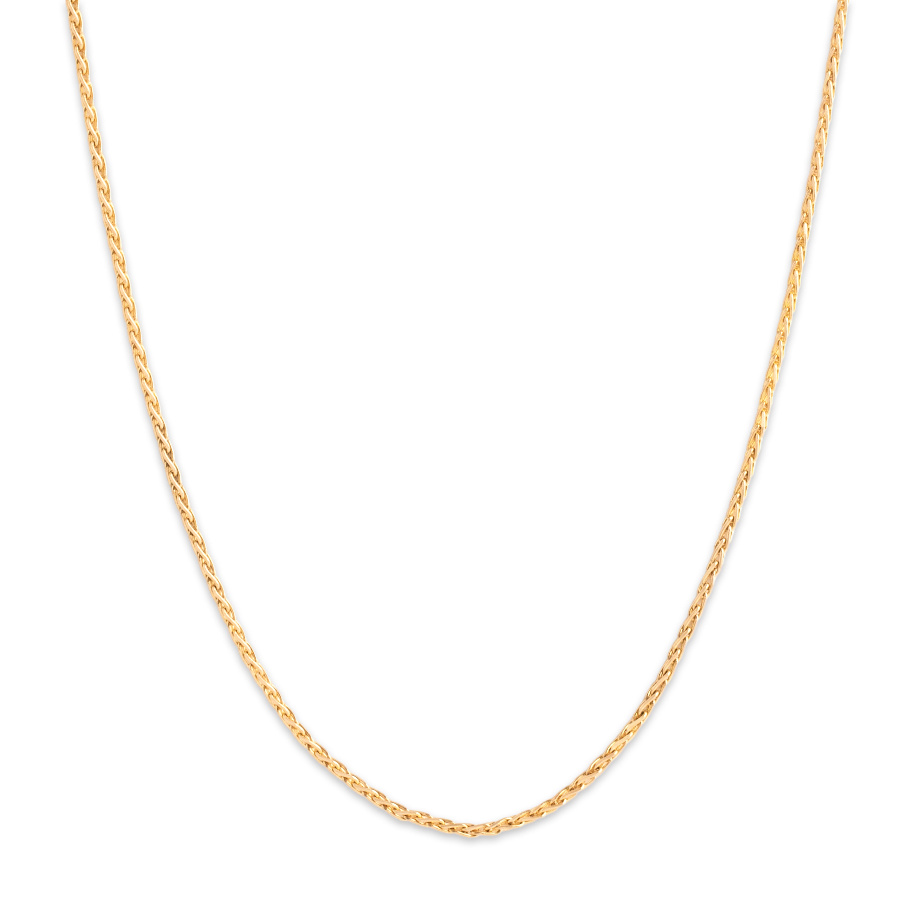 Vintage 14k Yellow Gold Stunning Wheat Chain Link Necklace - Close-up view