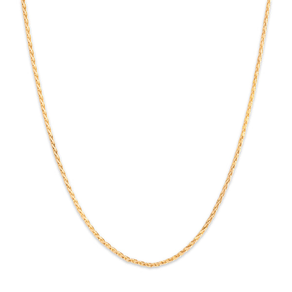 Vintage 14k Yellow Gold Sleek Long 1.5mm Wheat Chain 30
