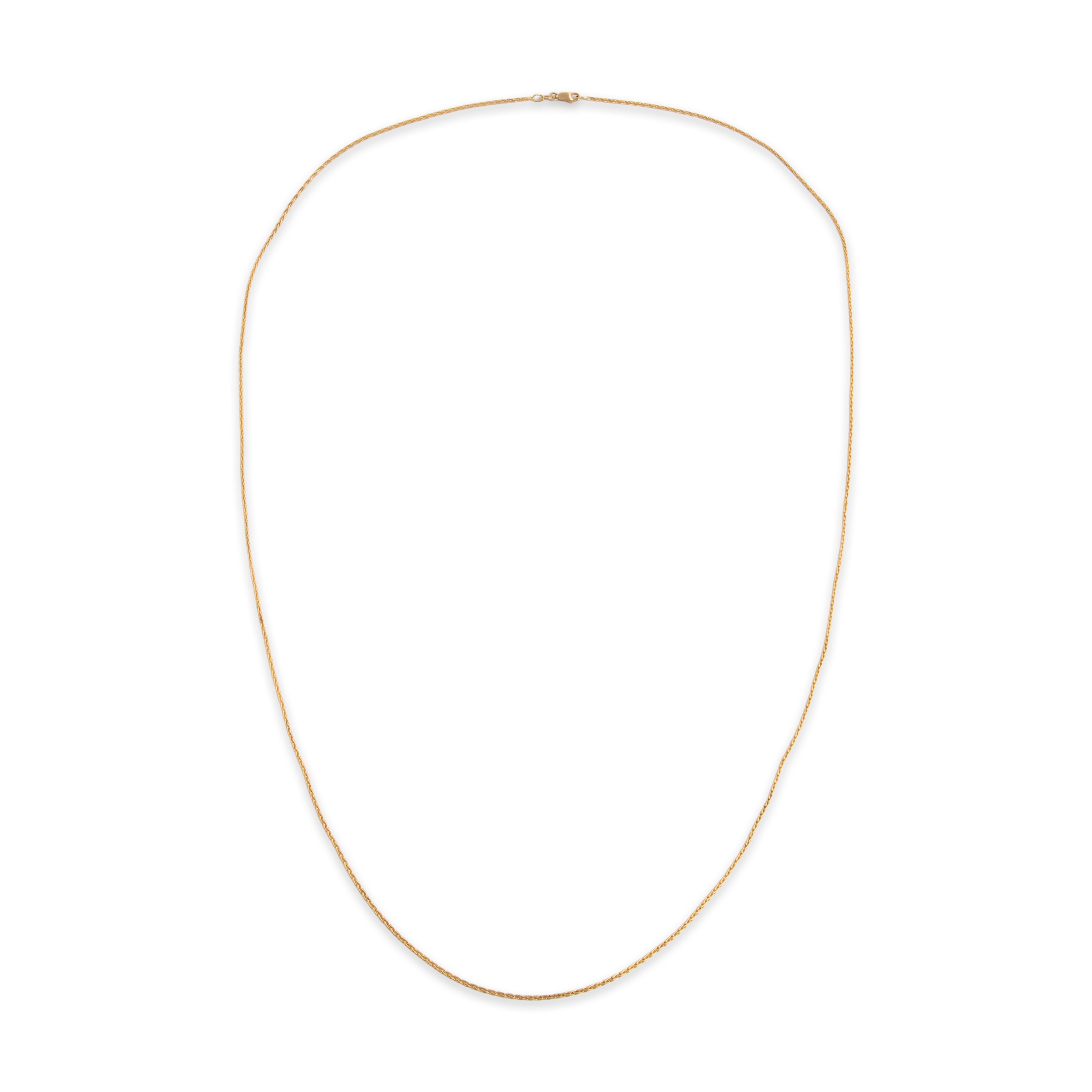 Vintage 14k Yellow Gold Stunning Wheat Chain Link Necklace - Overall view