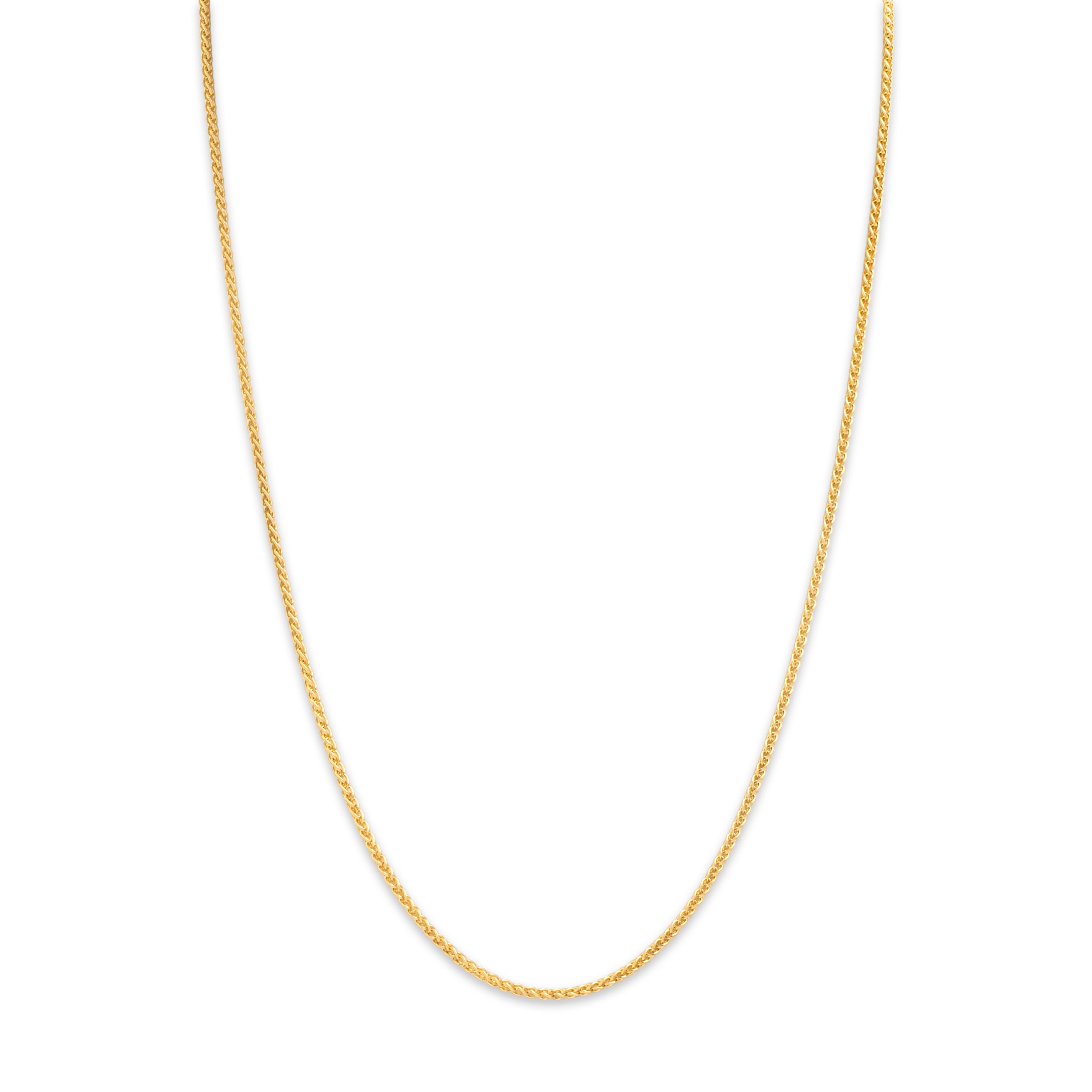 Vintage 14k Yellow Gold Everyday Wheat Chain Necklace - detail view 1