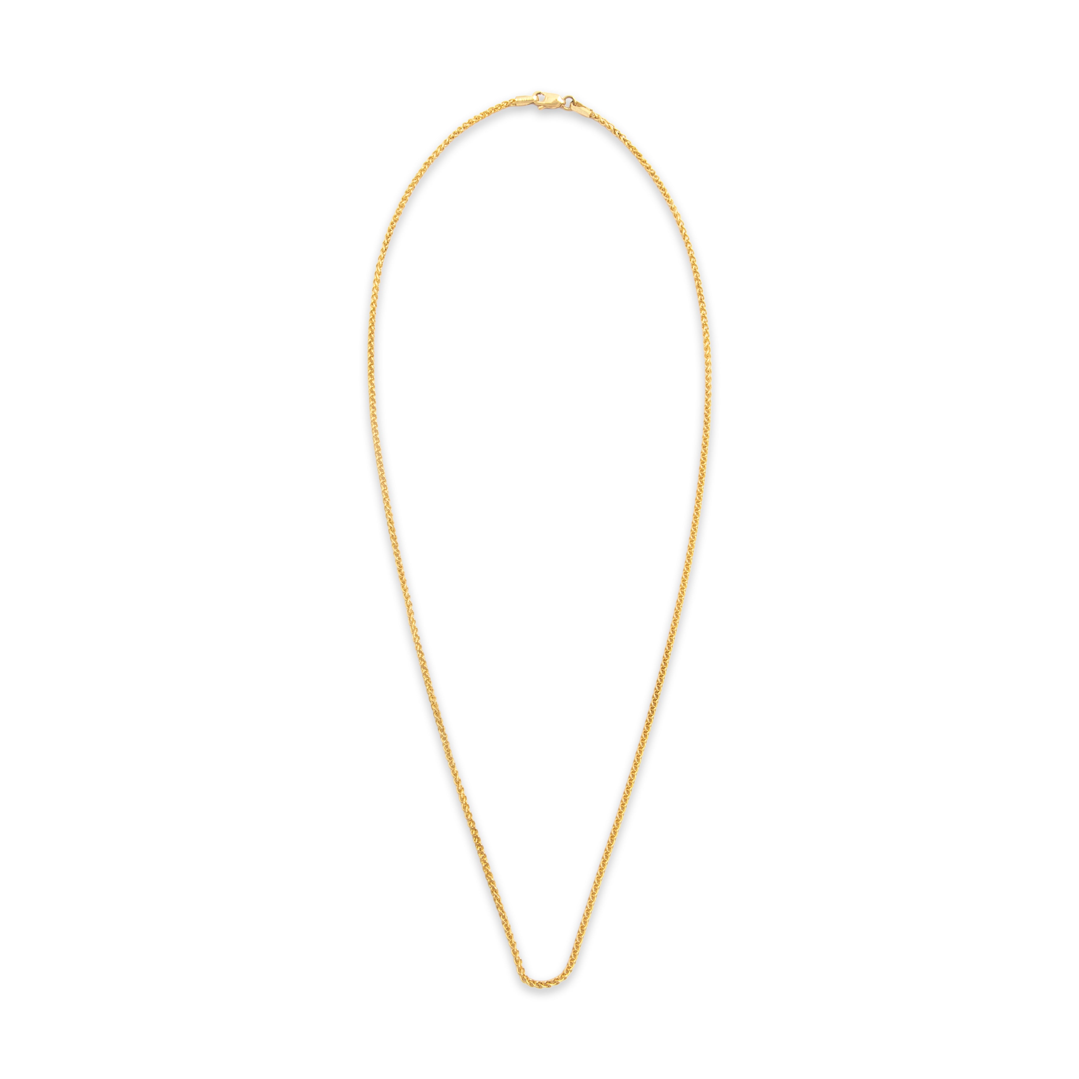 Vintage 14k Yellow Gold Everyday Wheat Chain Necklace - Overall view