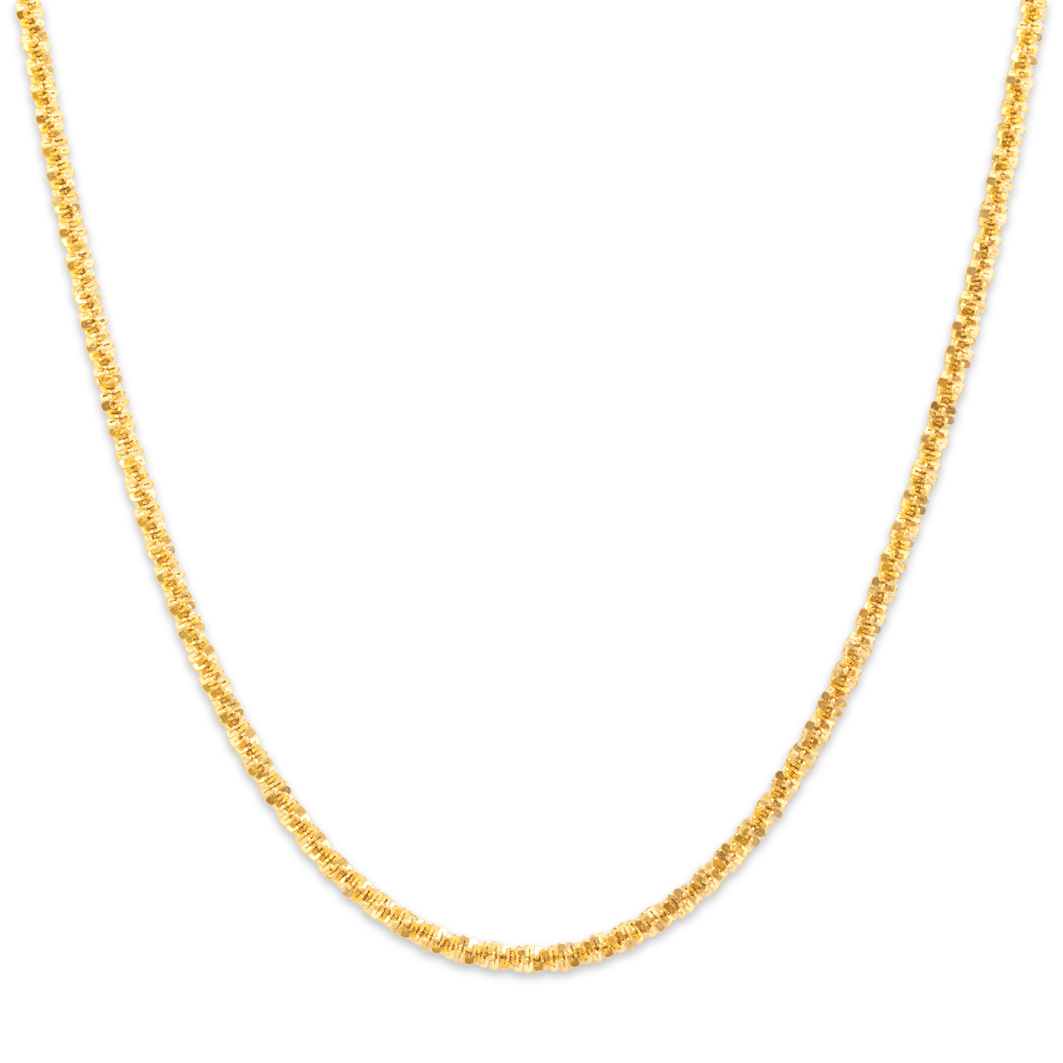 Vintage 14k Yellow Gold Eye-Catching Margarita Chain Necklace - Close-up view