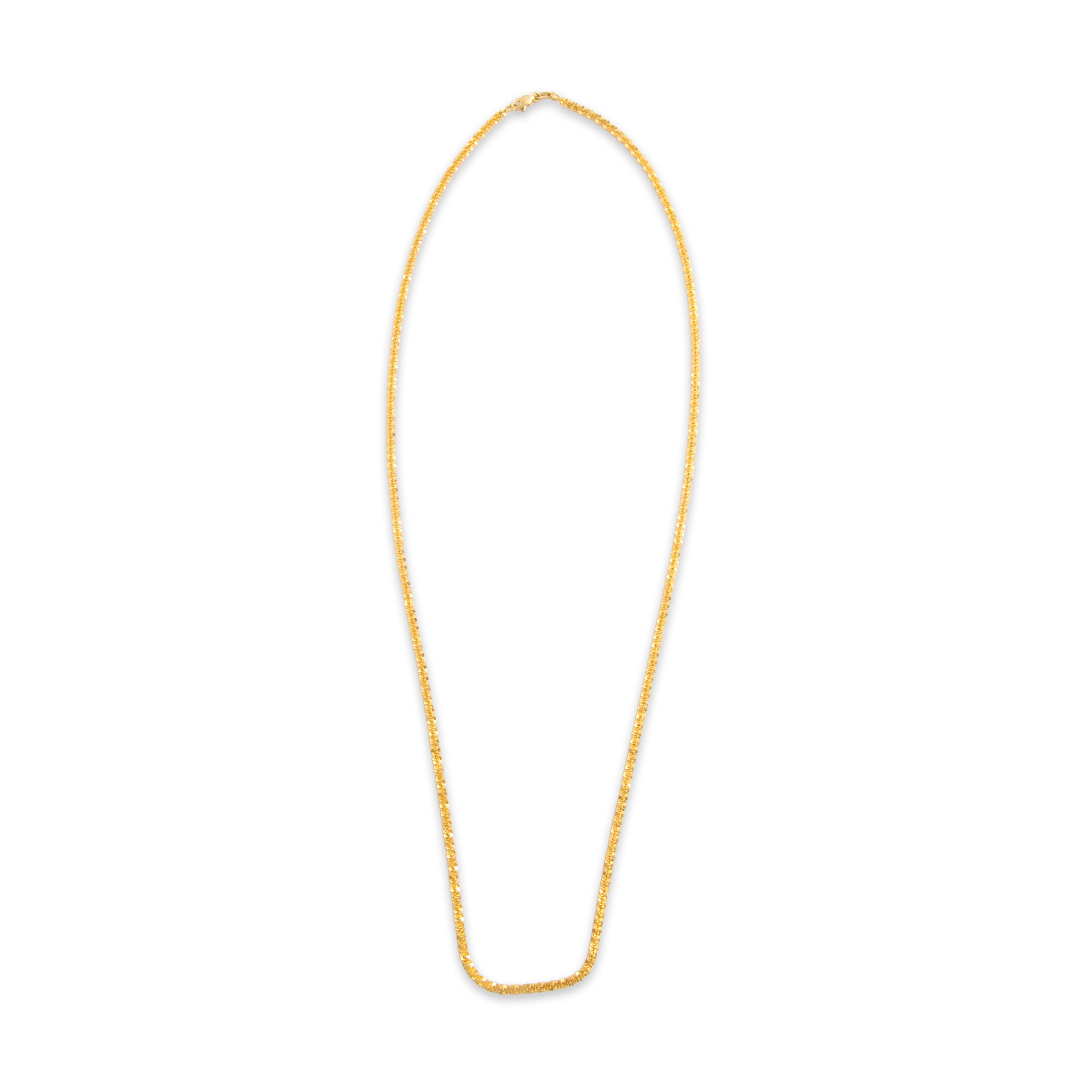 Vintage 14k Yellow Gold Eye-Catching Margarita Chain Necklace - Overall view