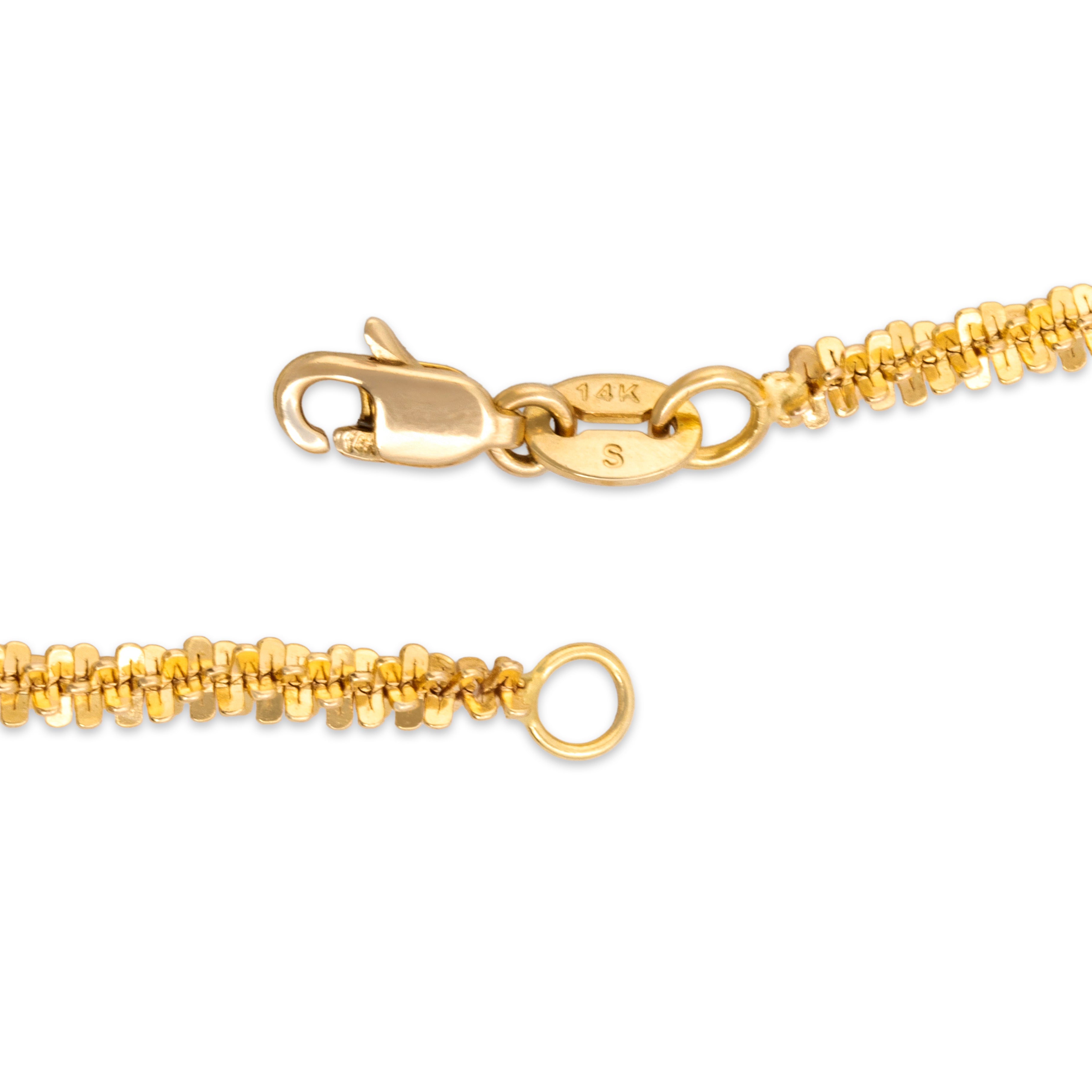 Vintage 14k Yellow Gold Eye-Catching Margarita Chain Necklace - clasp view