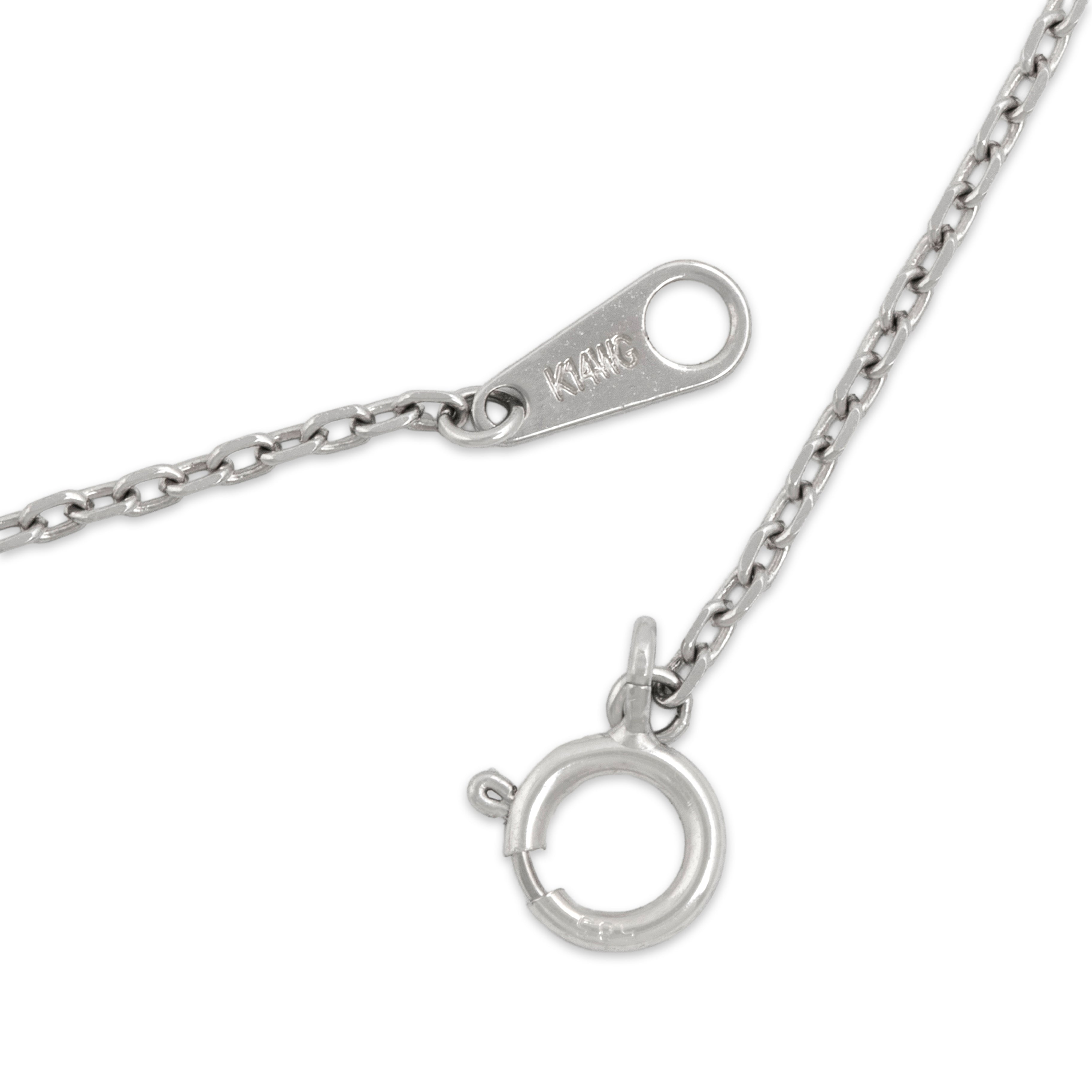 Estate 14k White Gold .68cttw Diamond Shimmering Butterfly Necklace - clasp view