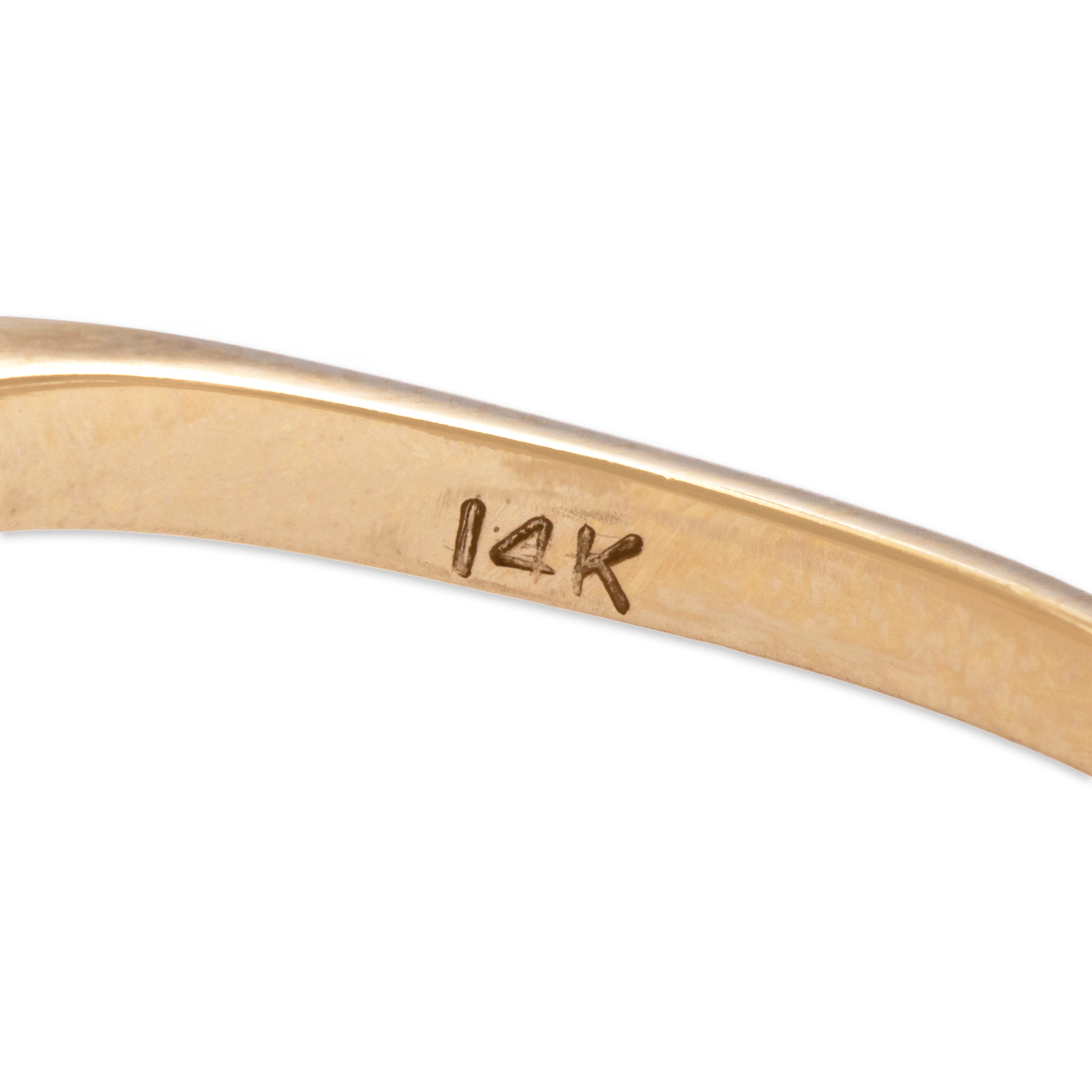 Vintage 14k Yellow Gold Blue Sapphire Diamond Dazzling Bypass Marquise Ring - Hallmark view