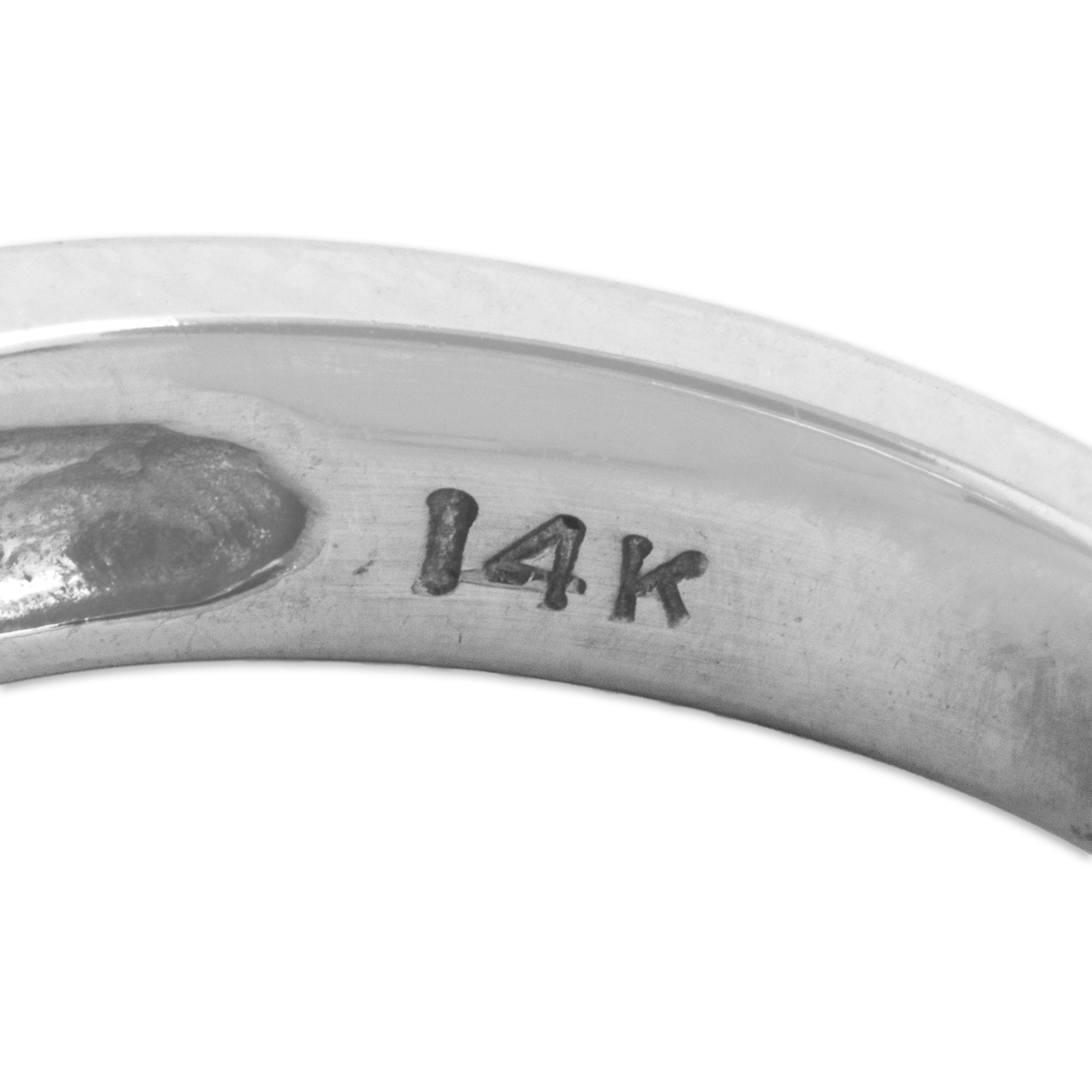 Vintage 14k White Gold Ruby Diamond Sparkling Alternating Line Band Ring - Hallmark view