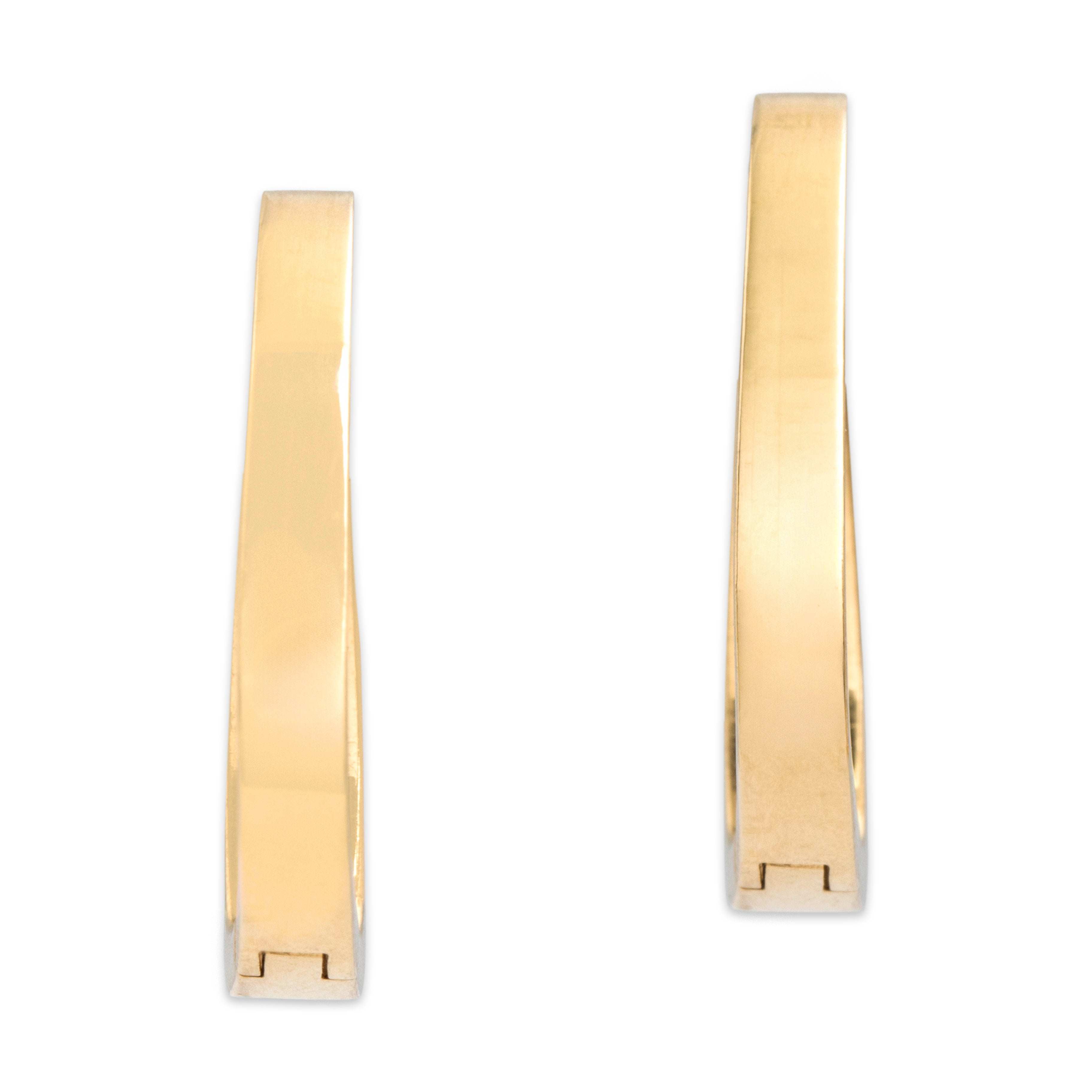 Vintage 14k Yellow Gold .85cttw Diamond Sparkling Channel Set Hoop Earrings- Back view