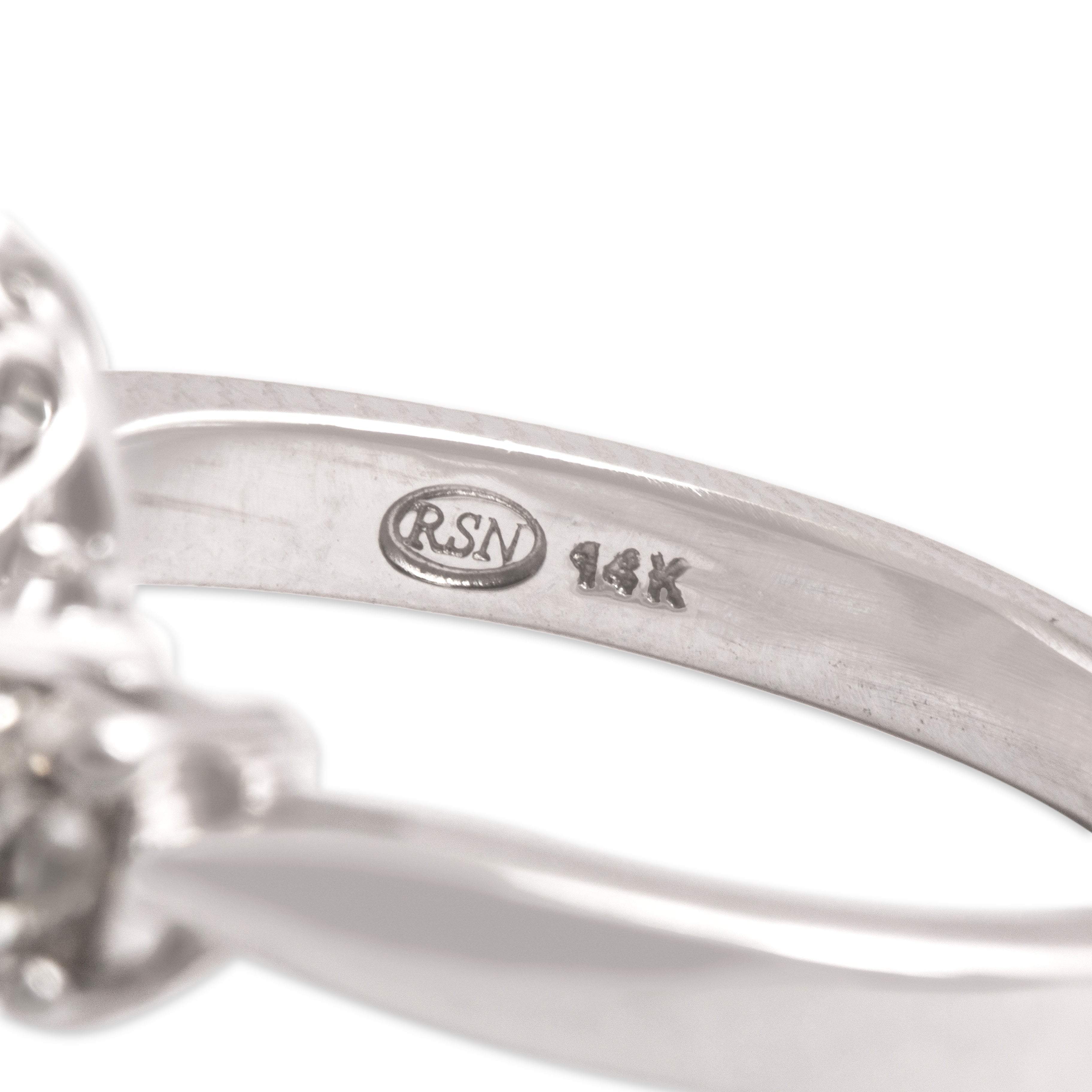 Vintage 14k White Gold 3.25ct Black Diamond .61cttw Light Yellow Diamond Striking Flashing Trio Ring - Hallmark view