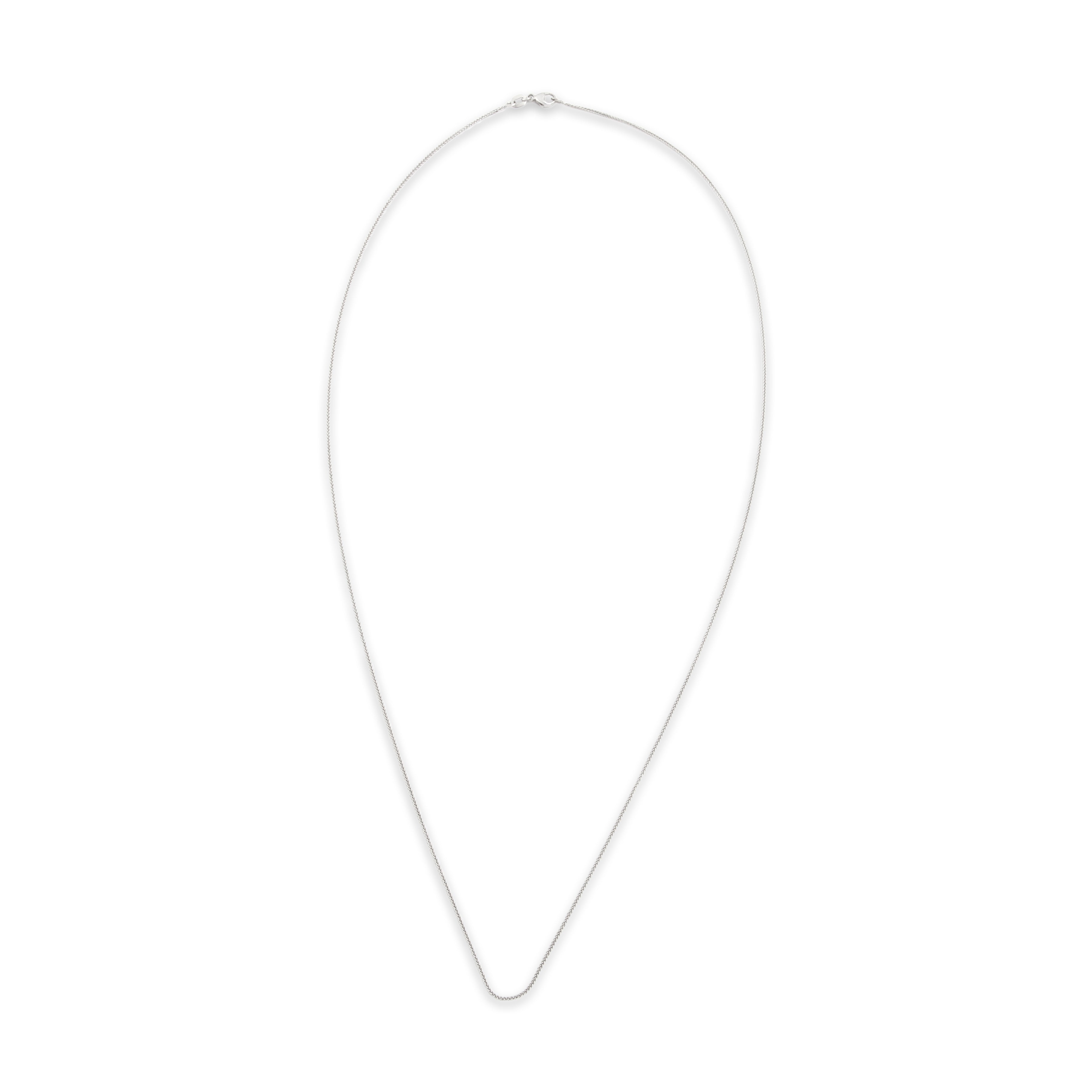 Vintage Platinum Simple Wheat Chain Link Necklace - Overall view