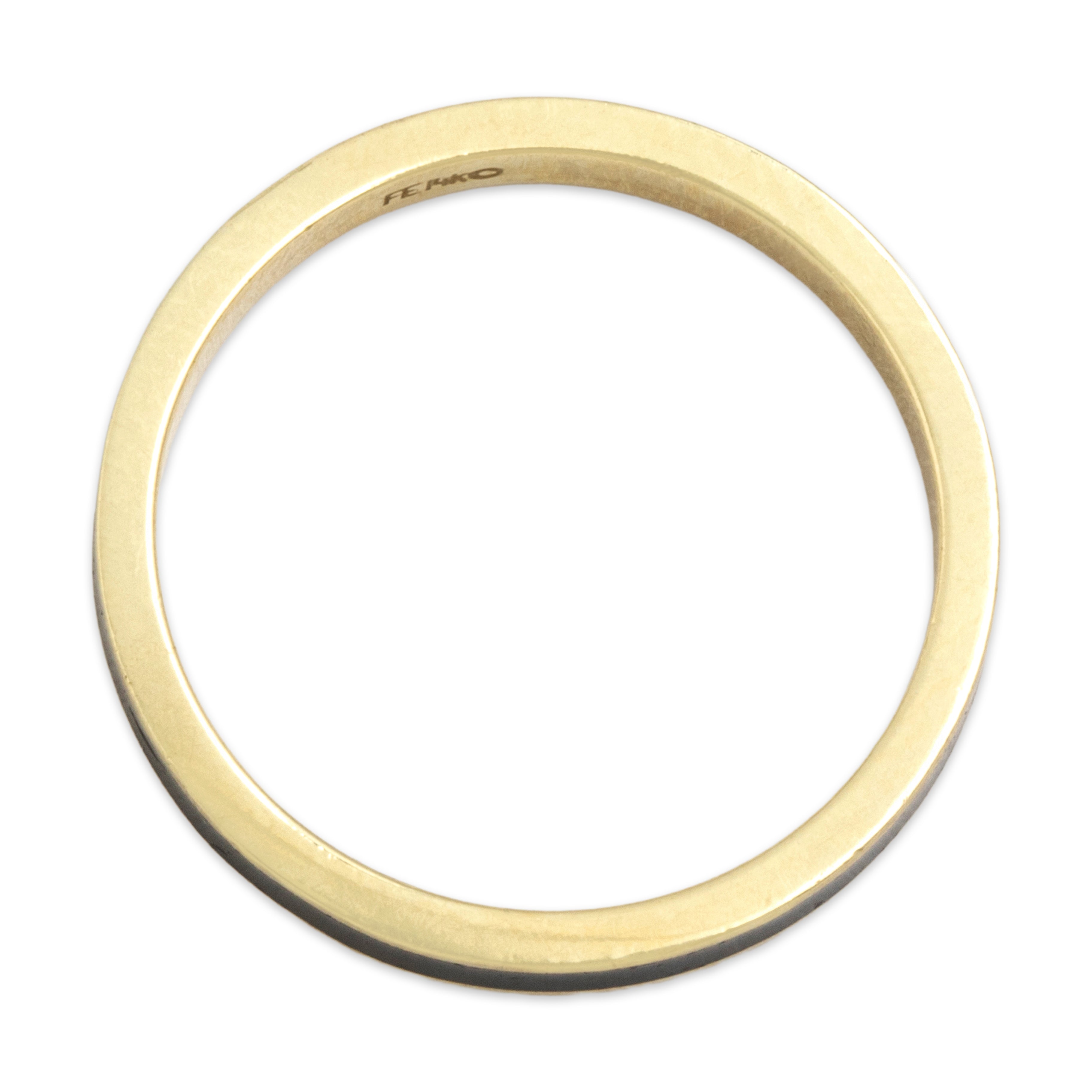 Vintage 14k Yellow Gold Channel-Set Enamel Ring - detail view #1