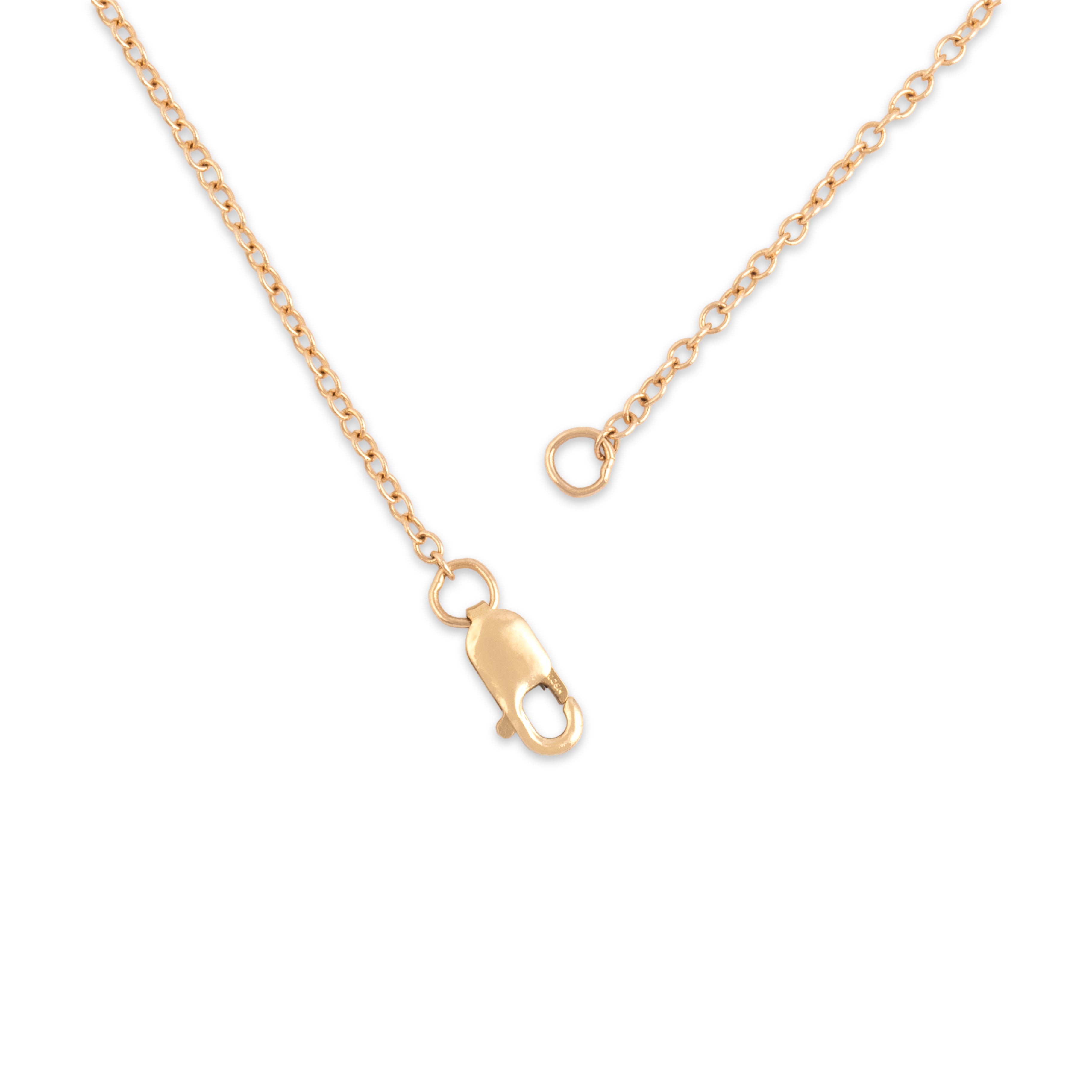Antique 14k Rosy Yellow & Yellow Gold Pearl Stunning Graduated Crescent Necklace - clasp view