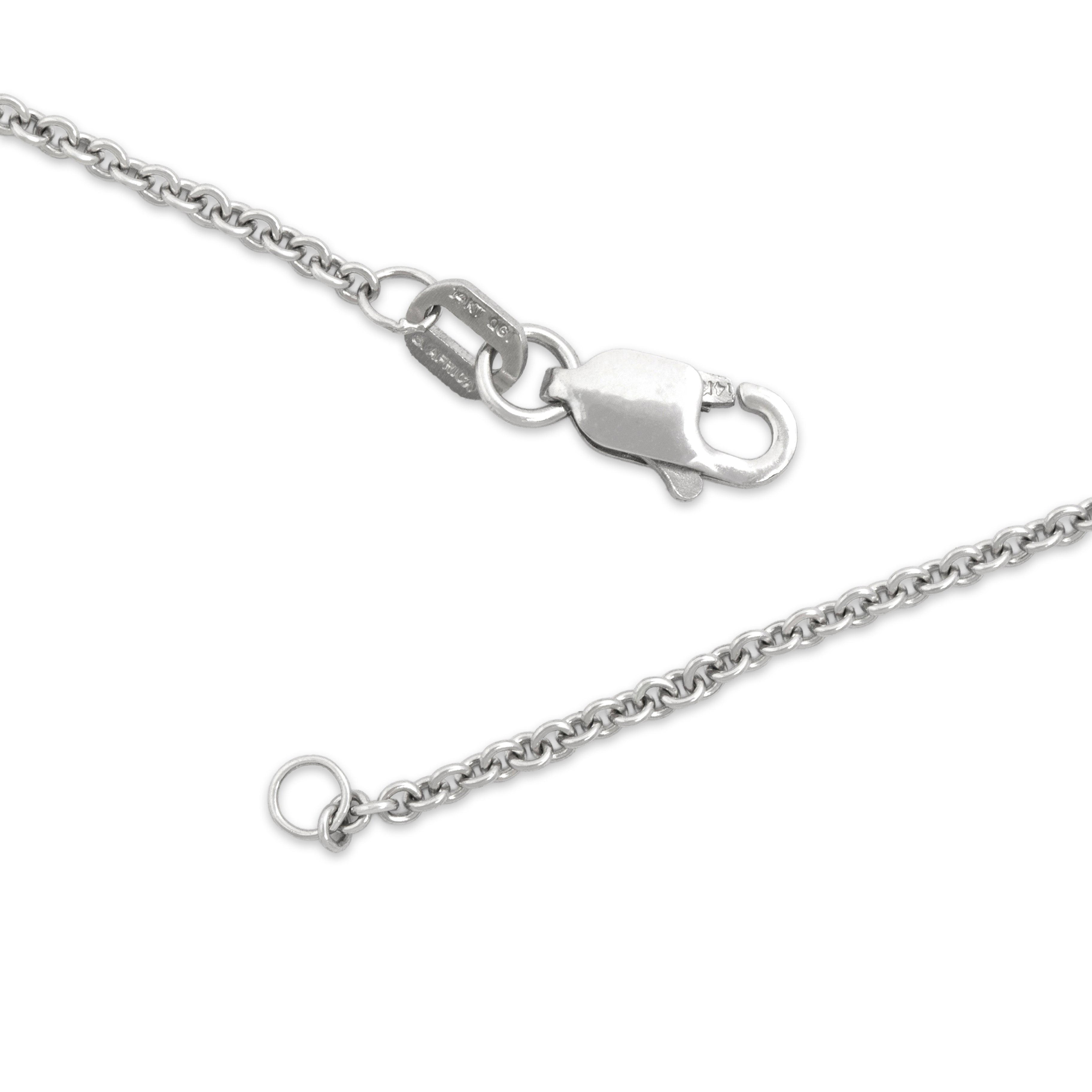 Vintage 14k White Gold 1.02cttw Diamond Dazzling Lucky Horseshoe Necklace - clasp view