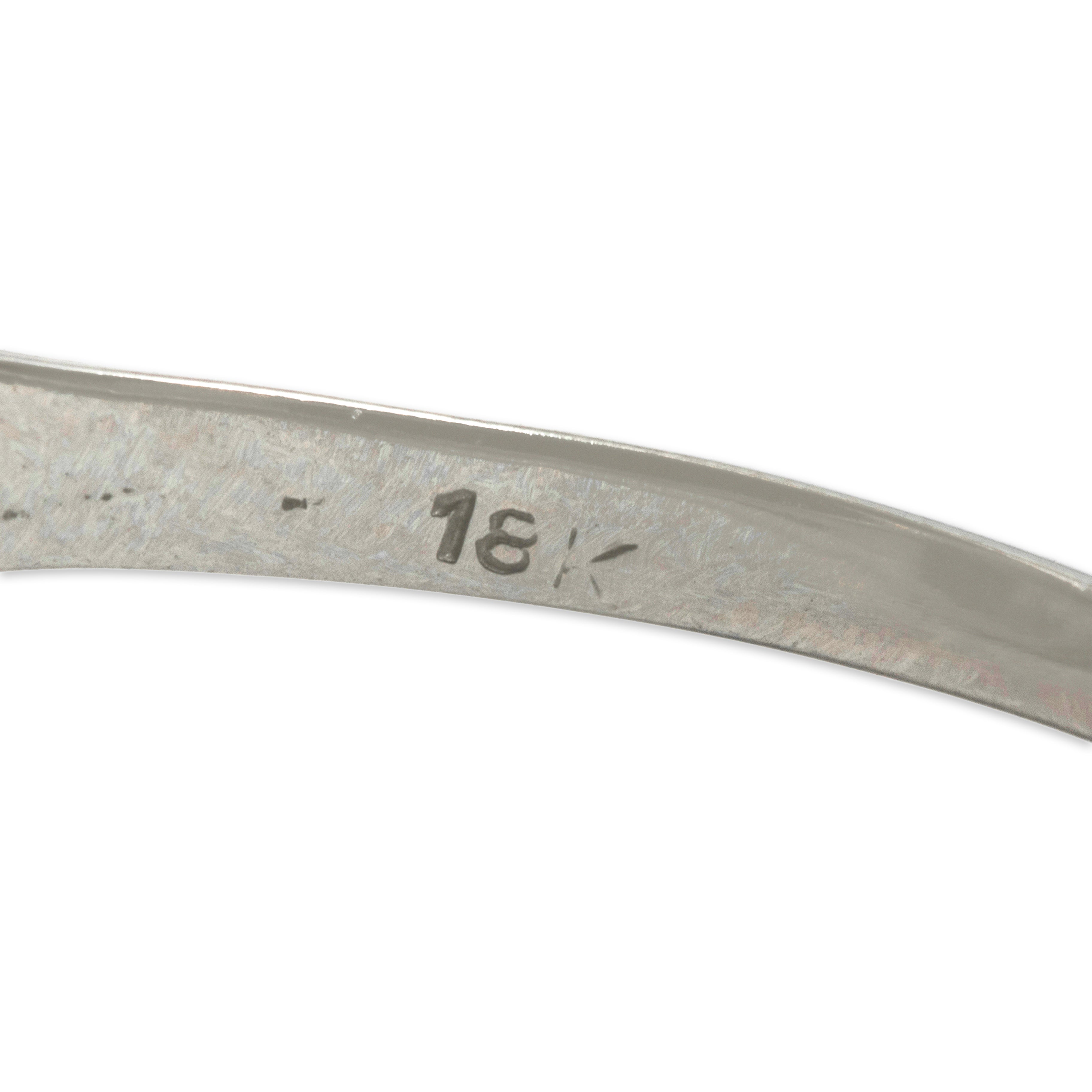 Antique 18k White Gold Blue Synthetic Sapphire Natural Old European Diamond Ring 6.75