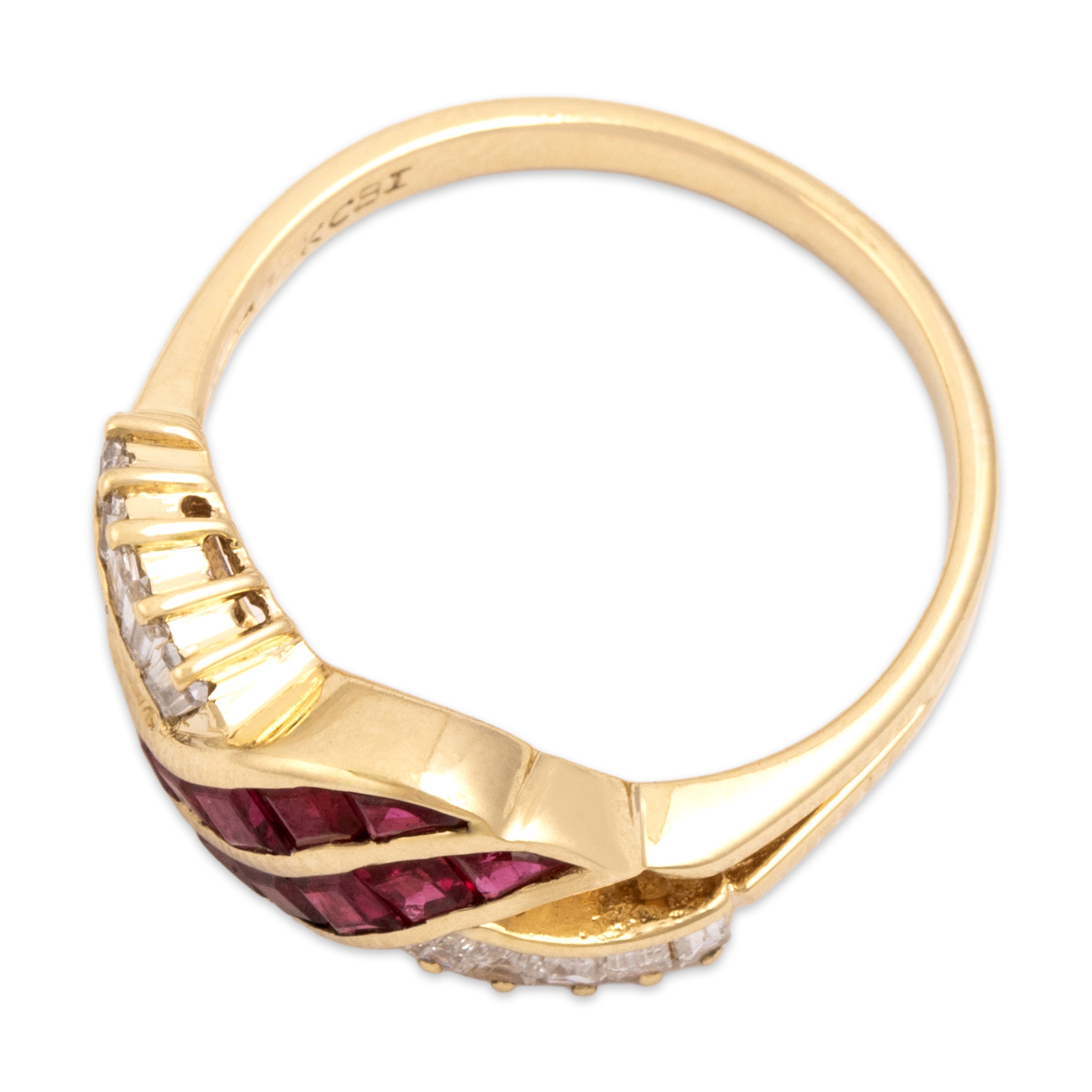 Vintage 14k Yellow Gold [Custom Carat] Swooping Overlay Ring - Overall view