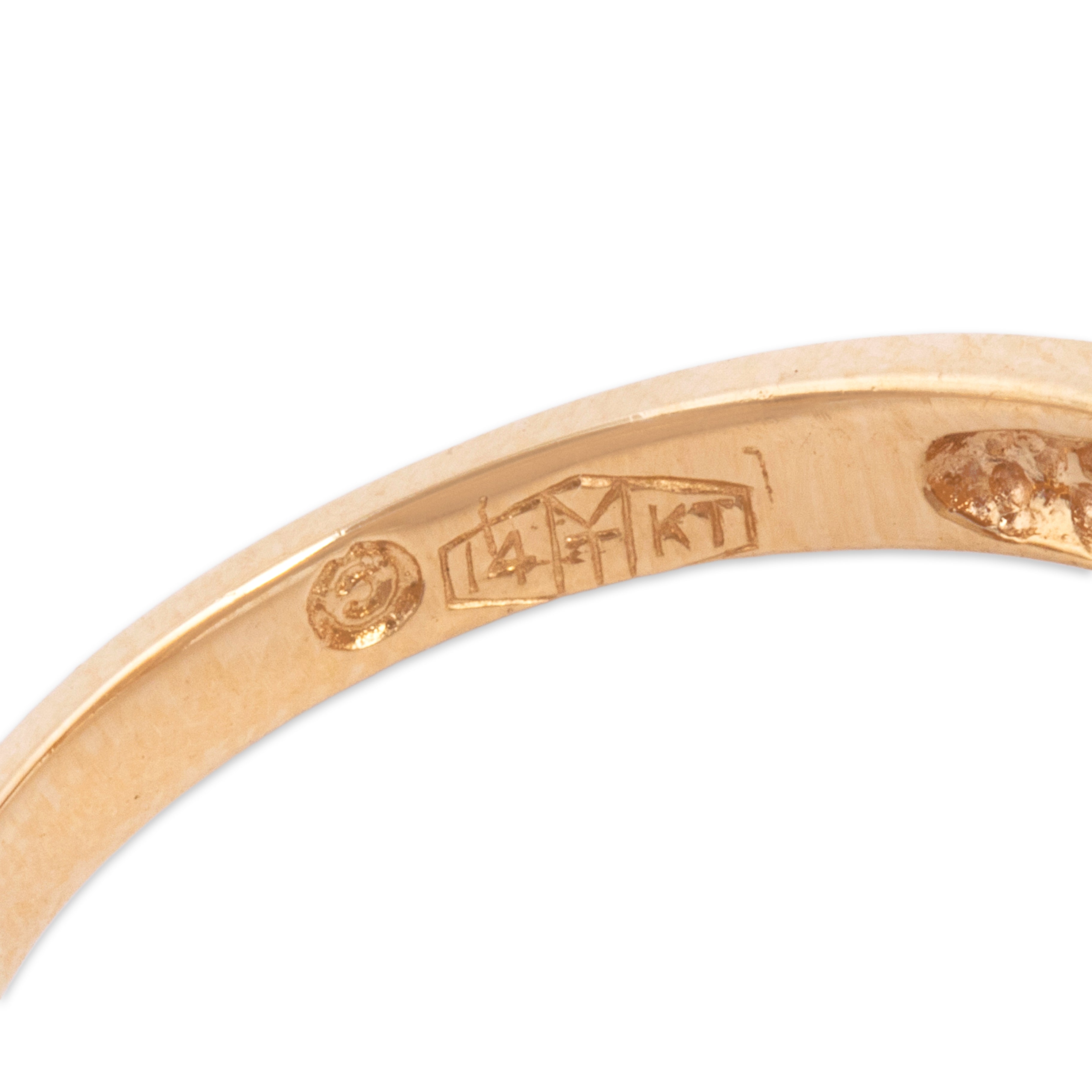 Vintage 14k Yellow Gold Diamond Articulating Triangle Starburst Motion Ring - Hallmark view