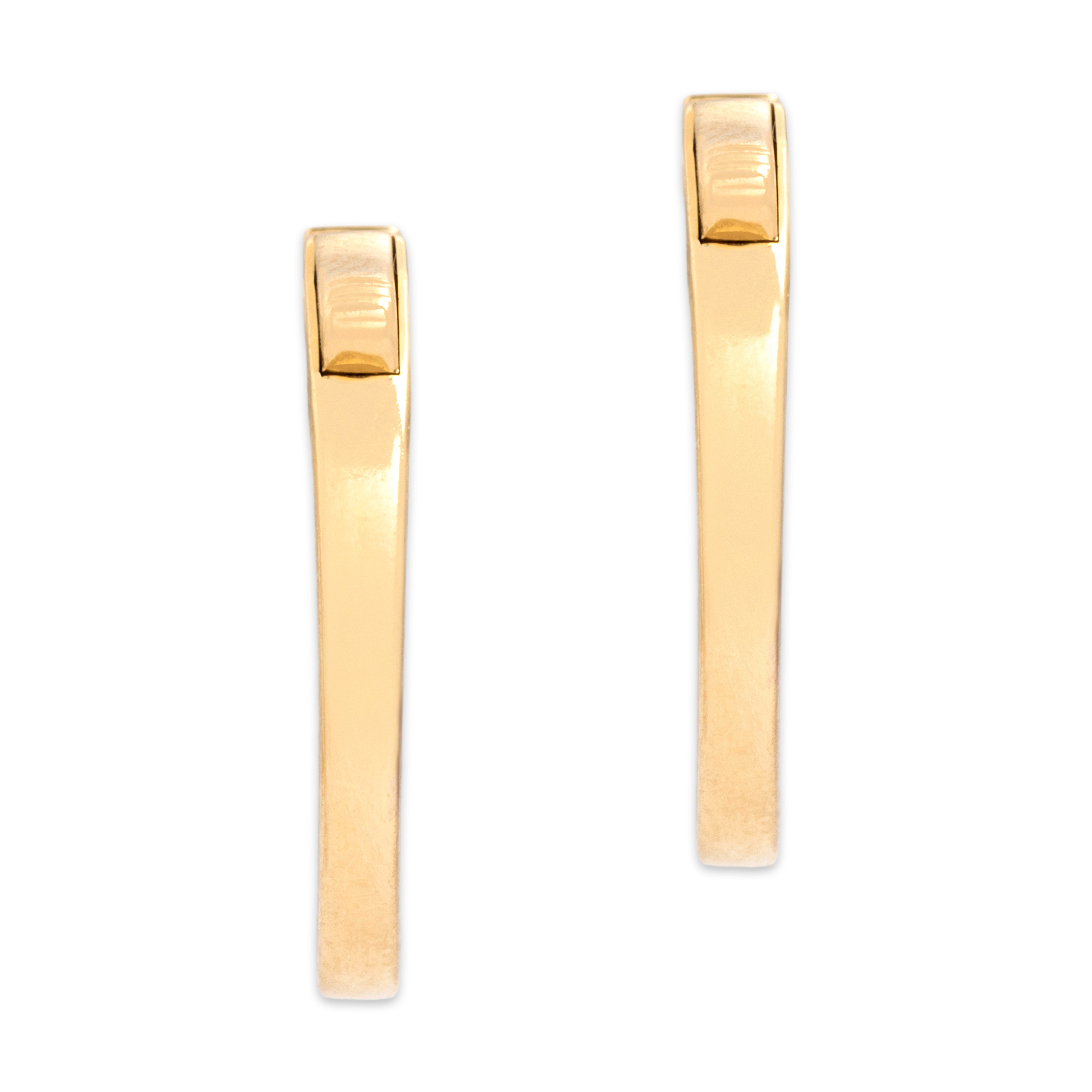 Estate 14k Yellow Gold 1.11cttw Diamond Chic Channel Set Sparkle Hoop Earrings - Back view