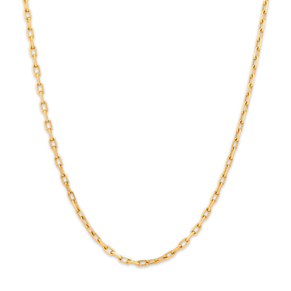 Vintage Italian 18k Yellow Gold Gleaming 2.1mm Cable Chain 24.25