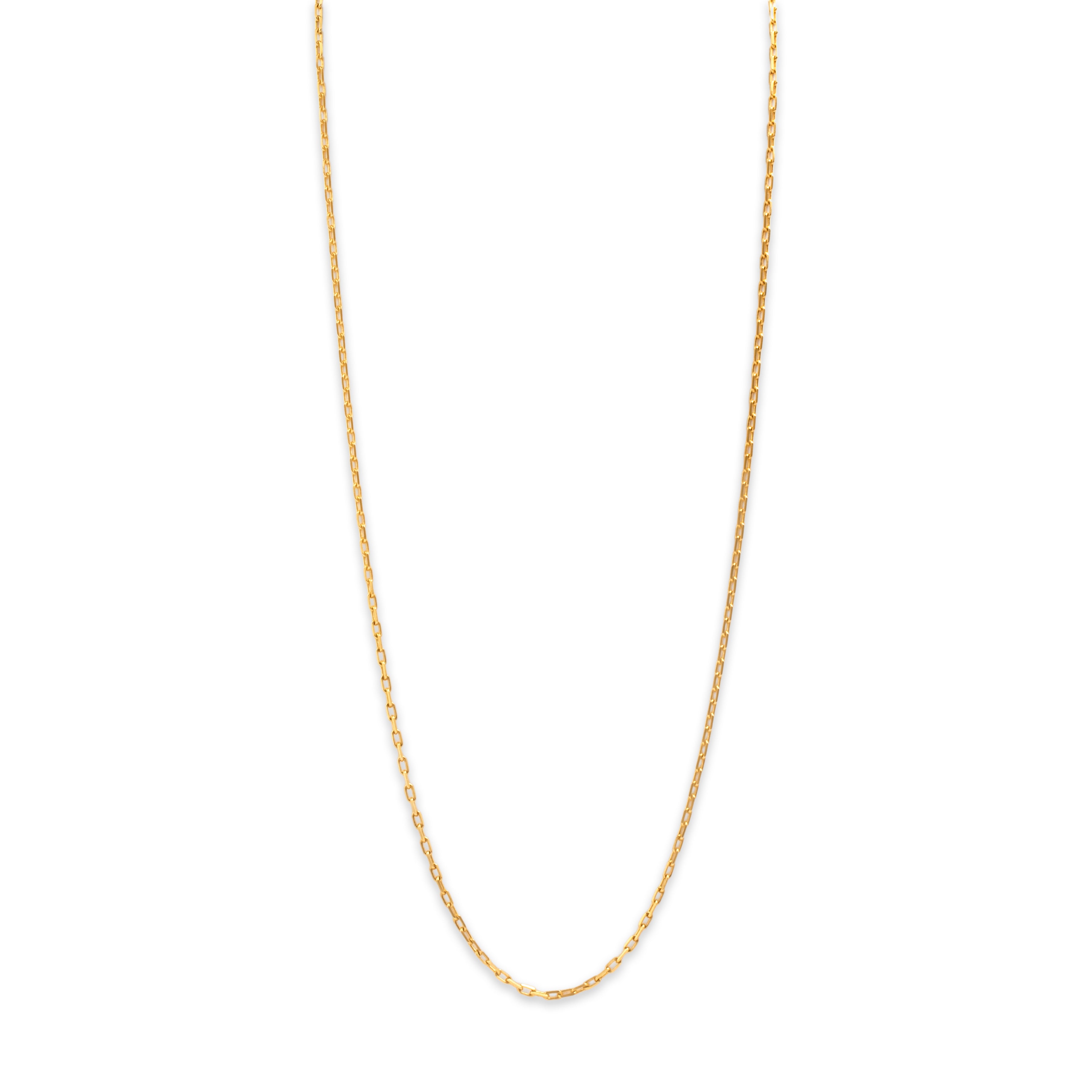 Vintage Italian 18k Yellow Gold Gleaming Cable Chain Necklace - detail view #1